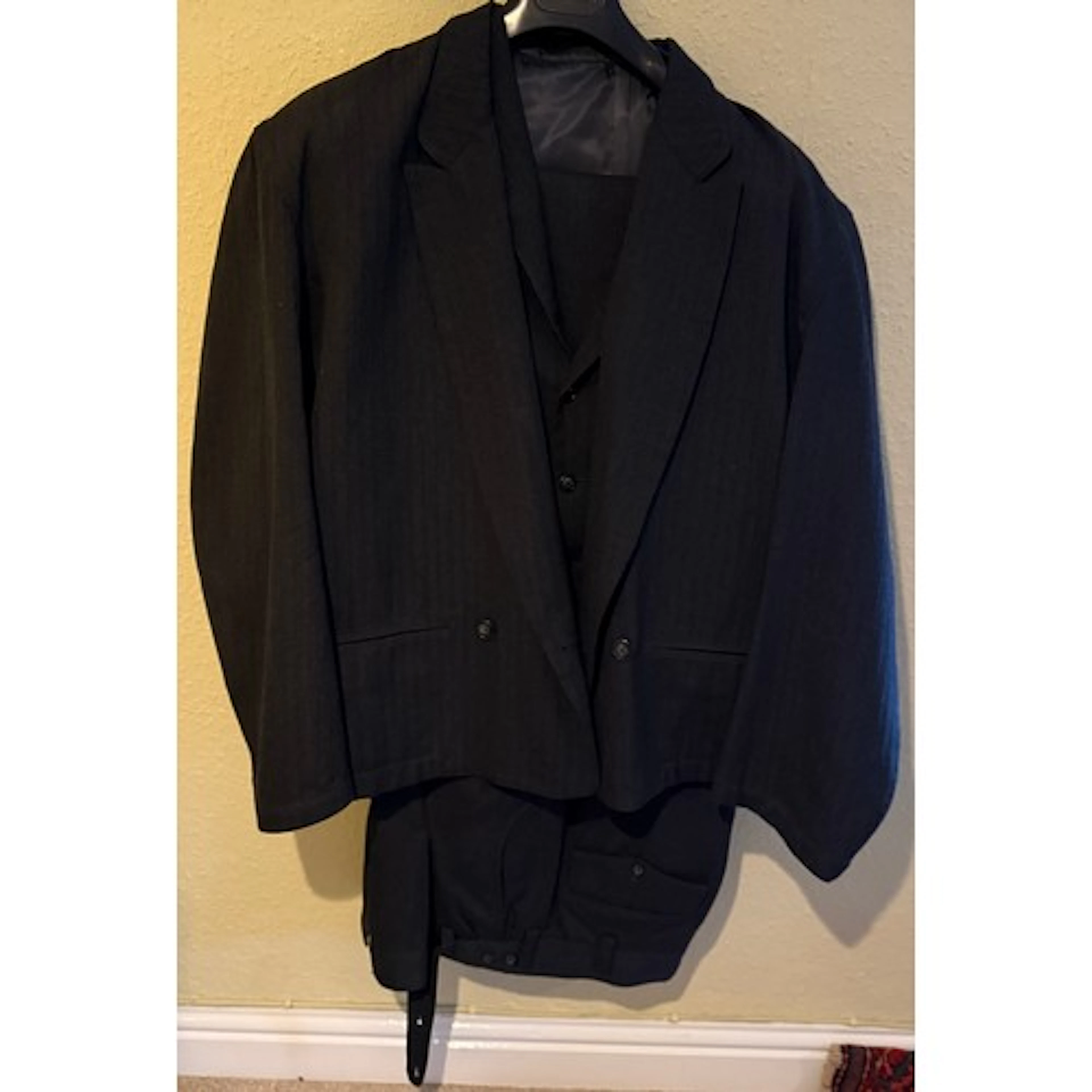 A Yohji Yamamoto 100% wool three piece suit comprising jacke...
