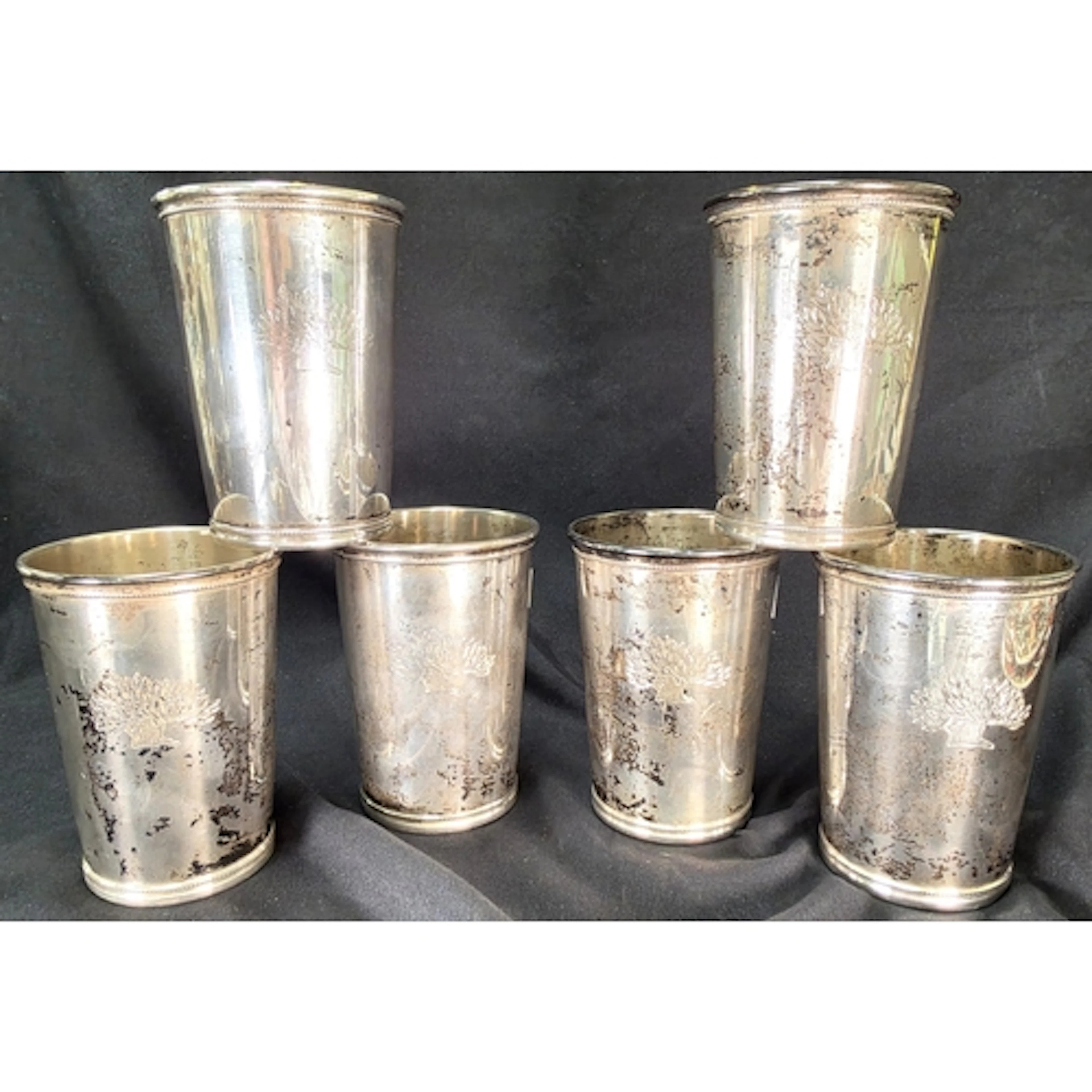 Tiffany & co set of six Sterling Silver beakers No 390, ...