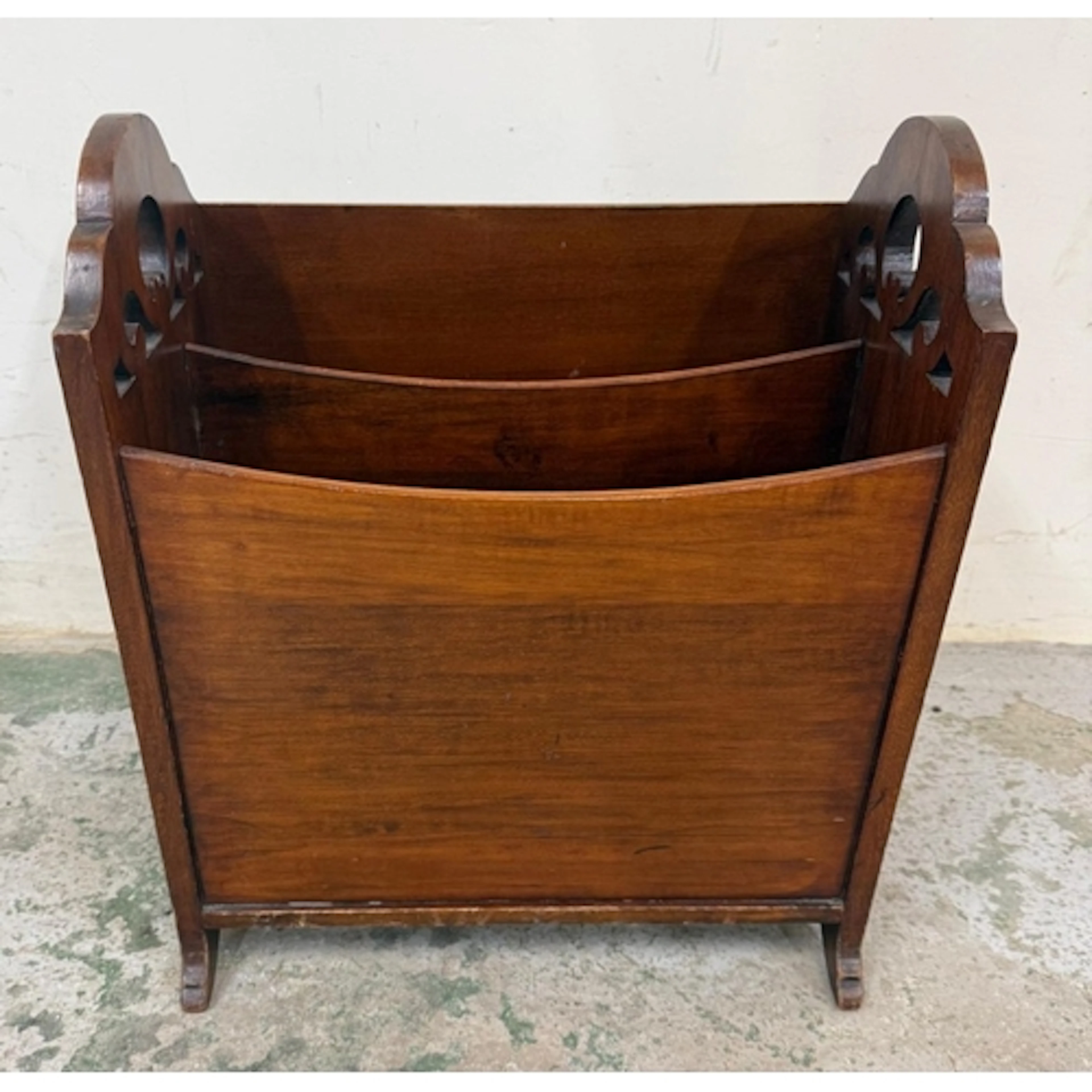 Mahogany style magazine rack.
