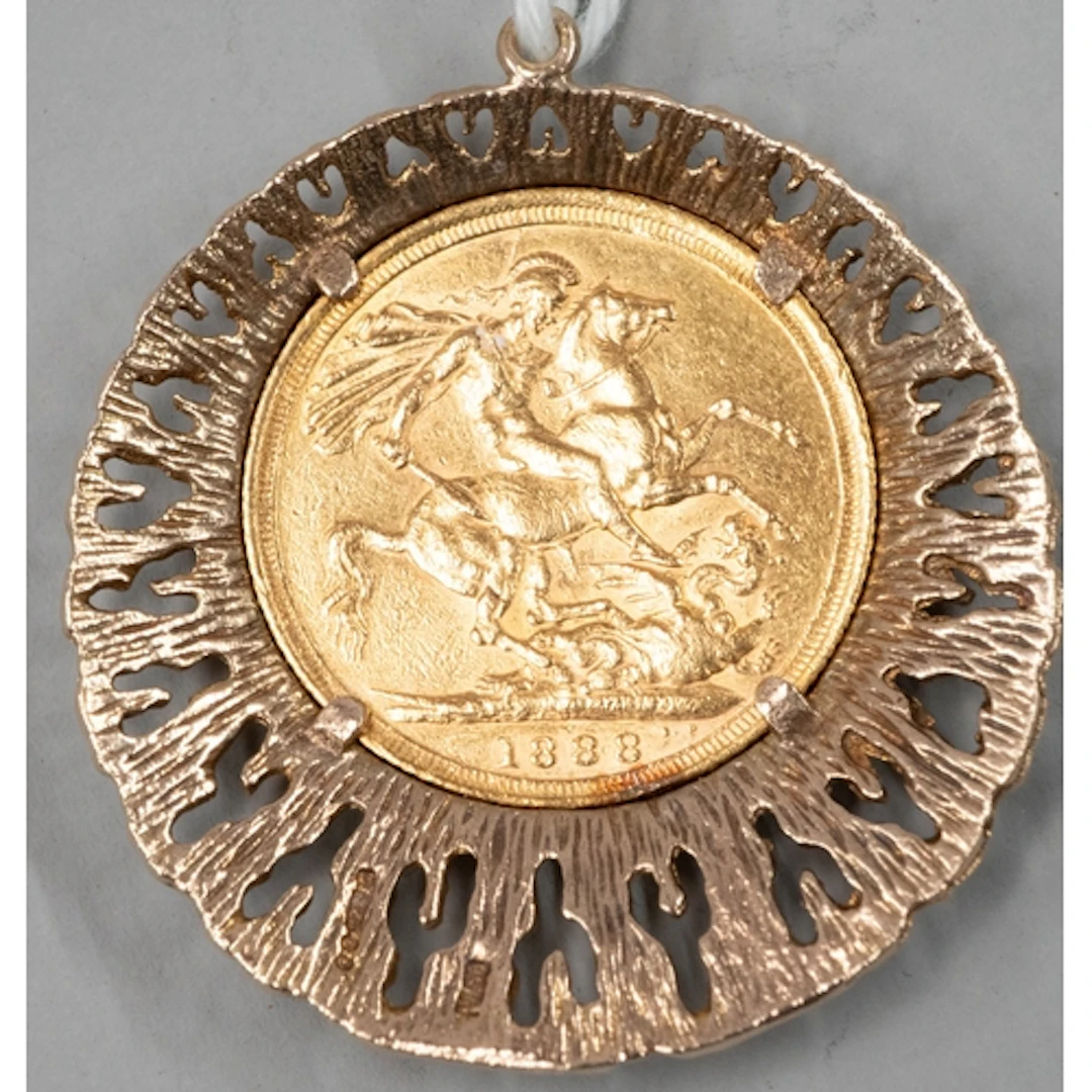 Coins: an 1888 Queen Victoria full gold sovereign in large o...