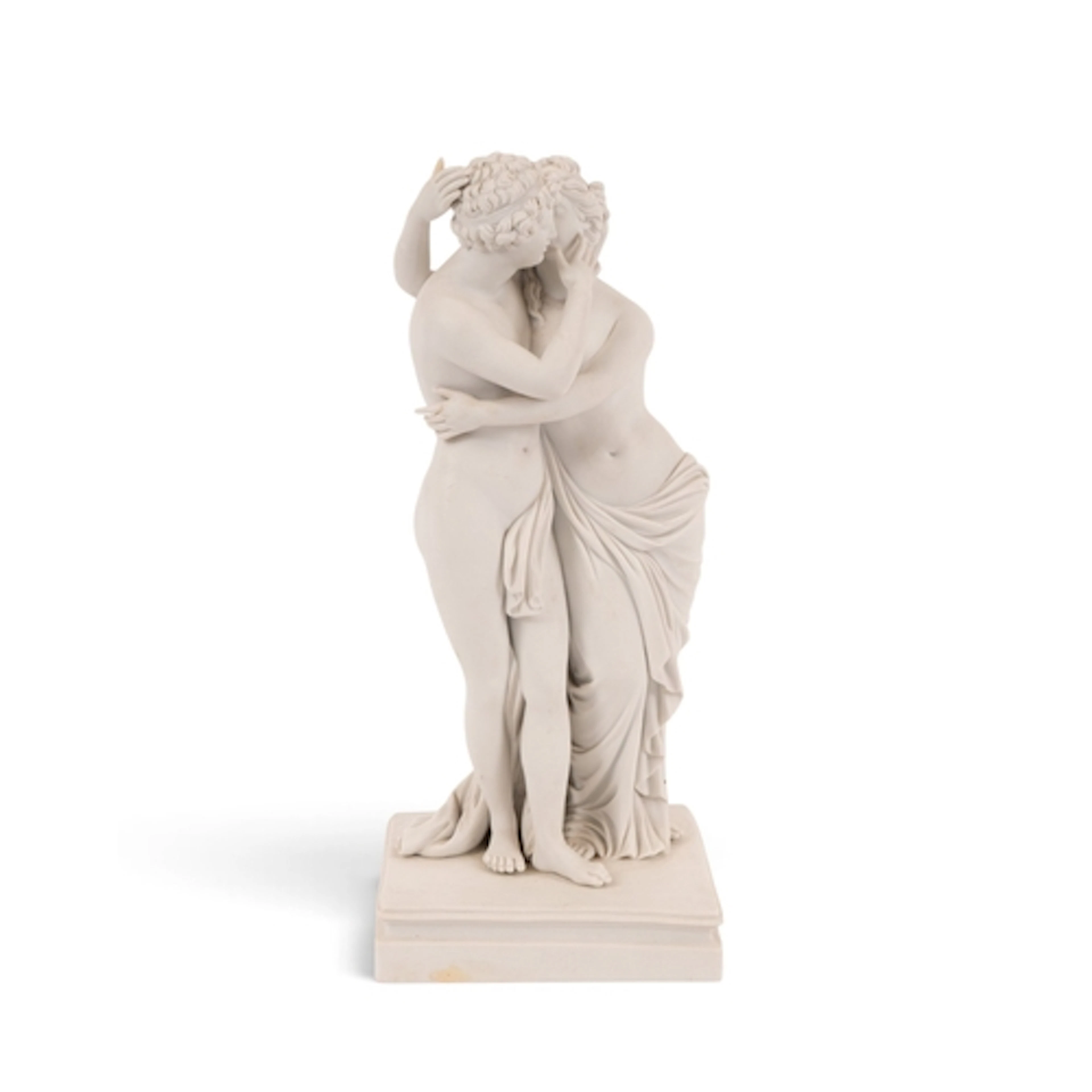 A Meissen biscuit porcelain figure of Cupid and Psyche, late...