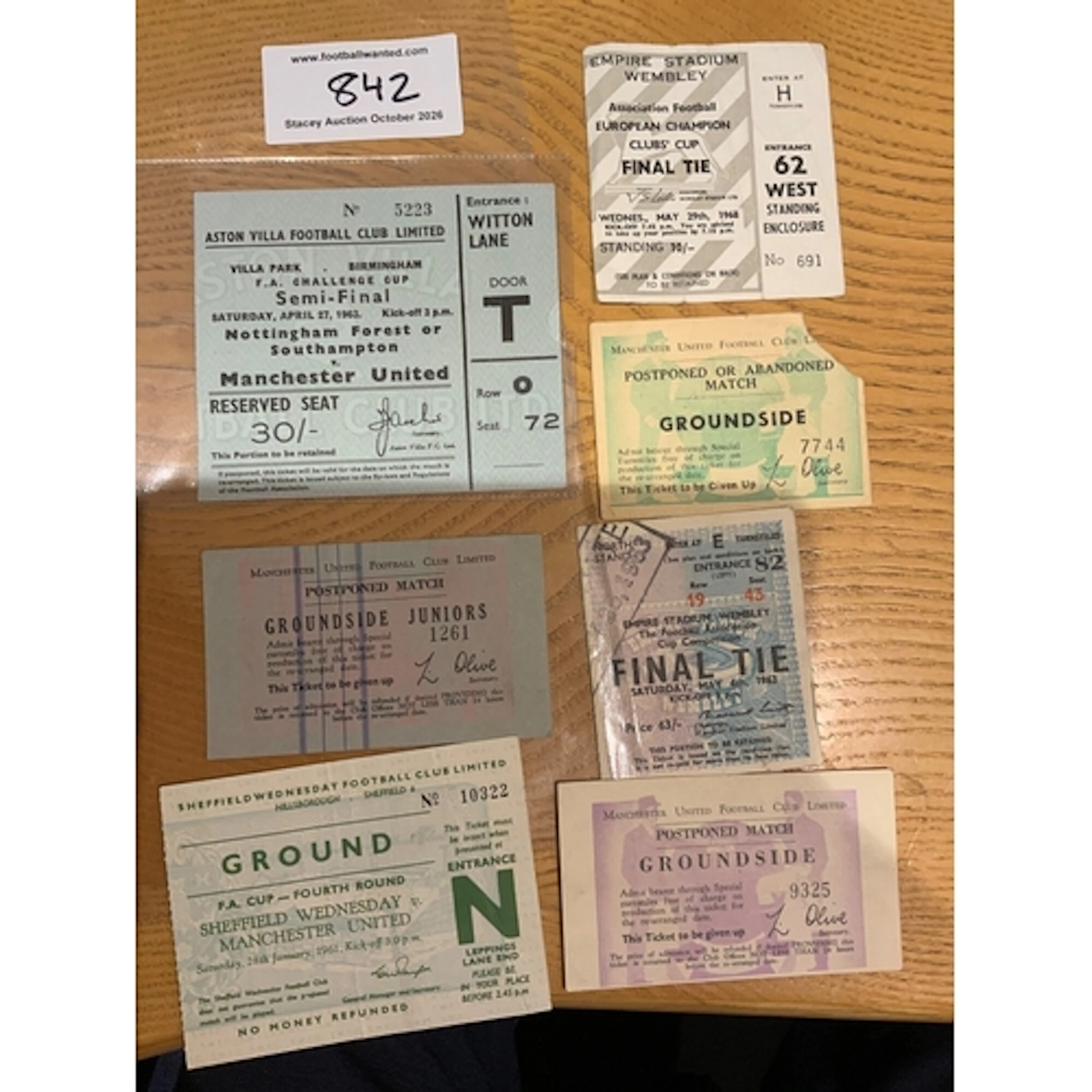 Manchester United Big Match Football Tickets: 1963 FA Cup se...