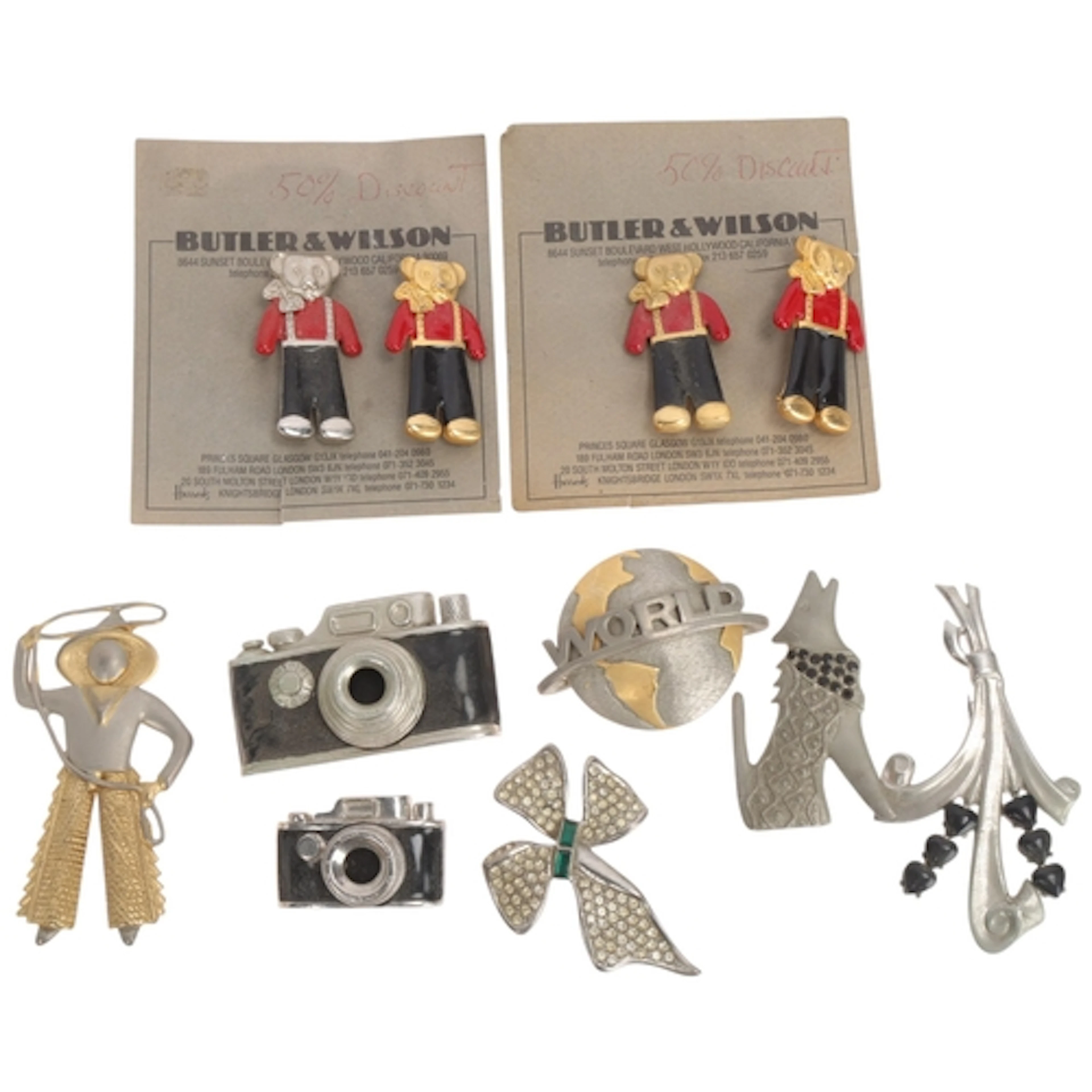 BUTLER & WILSON - a quantity of costume jewellery brooches, ...