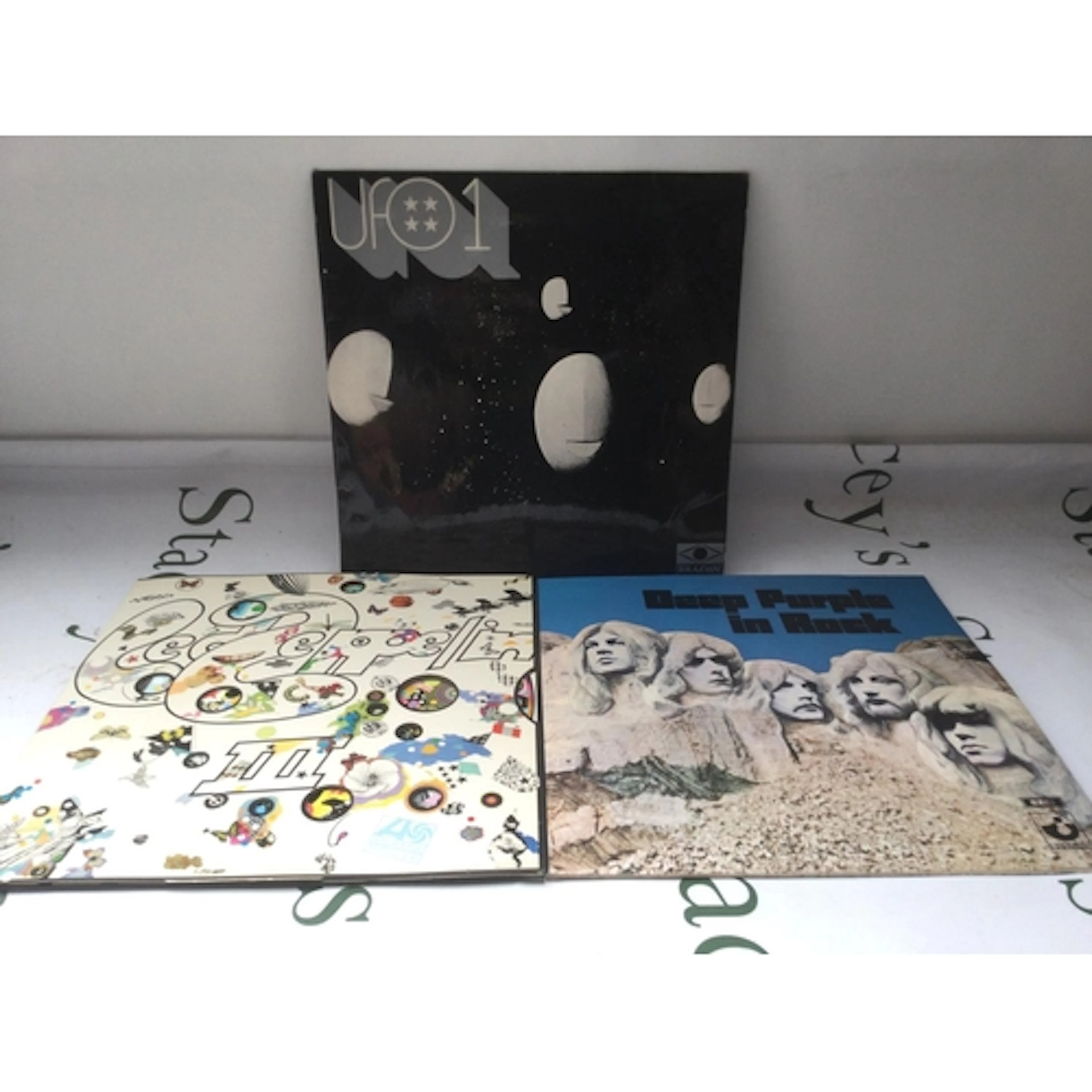 Three UK pressings of LPs by Led Zeppelin, Deep Purple and U...