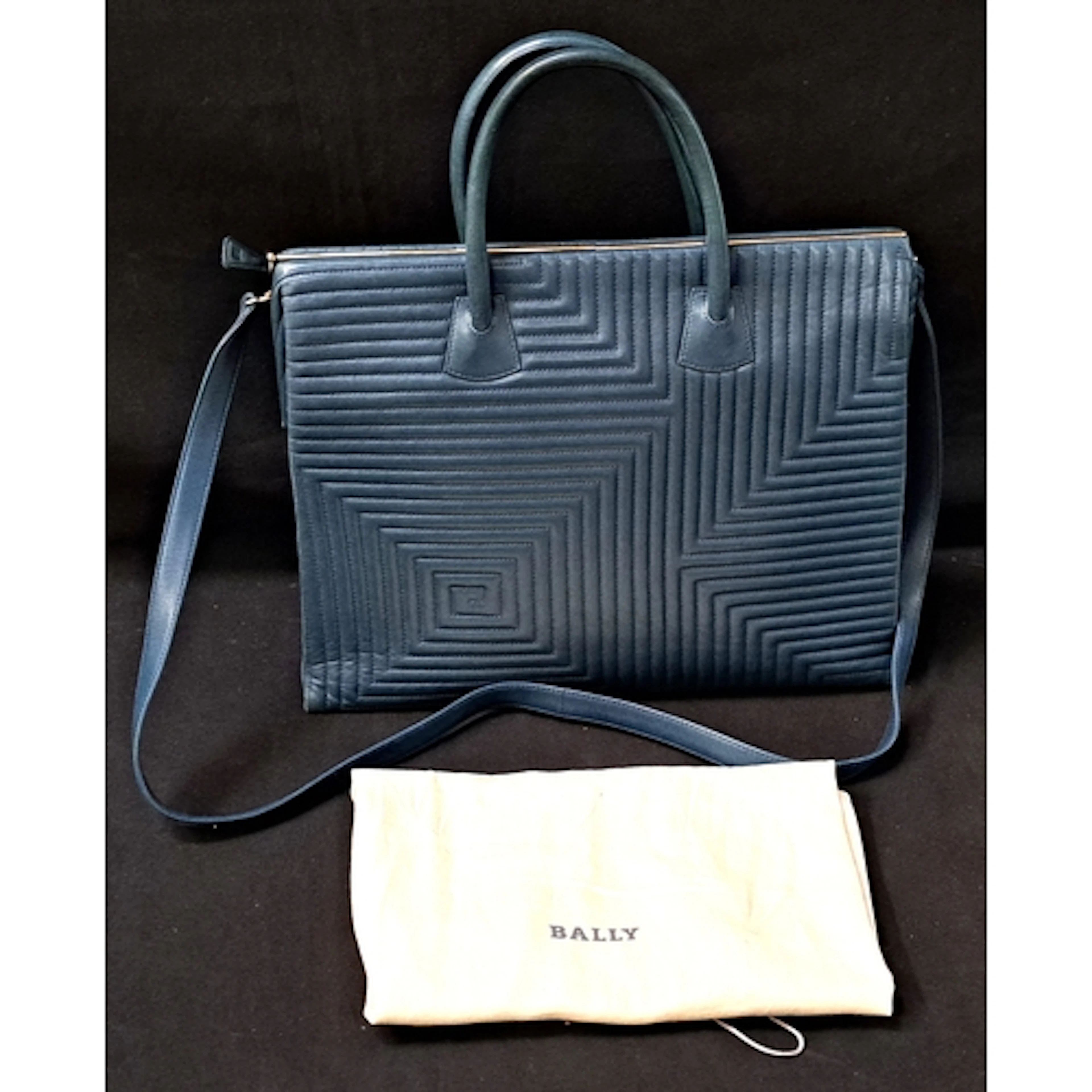 BALLY GEOMETRIC TOTE BAG early-to-mid 1990s, in turquoise qu...