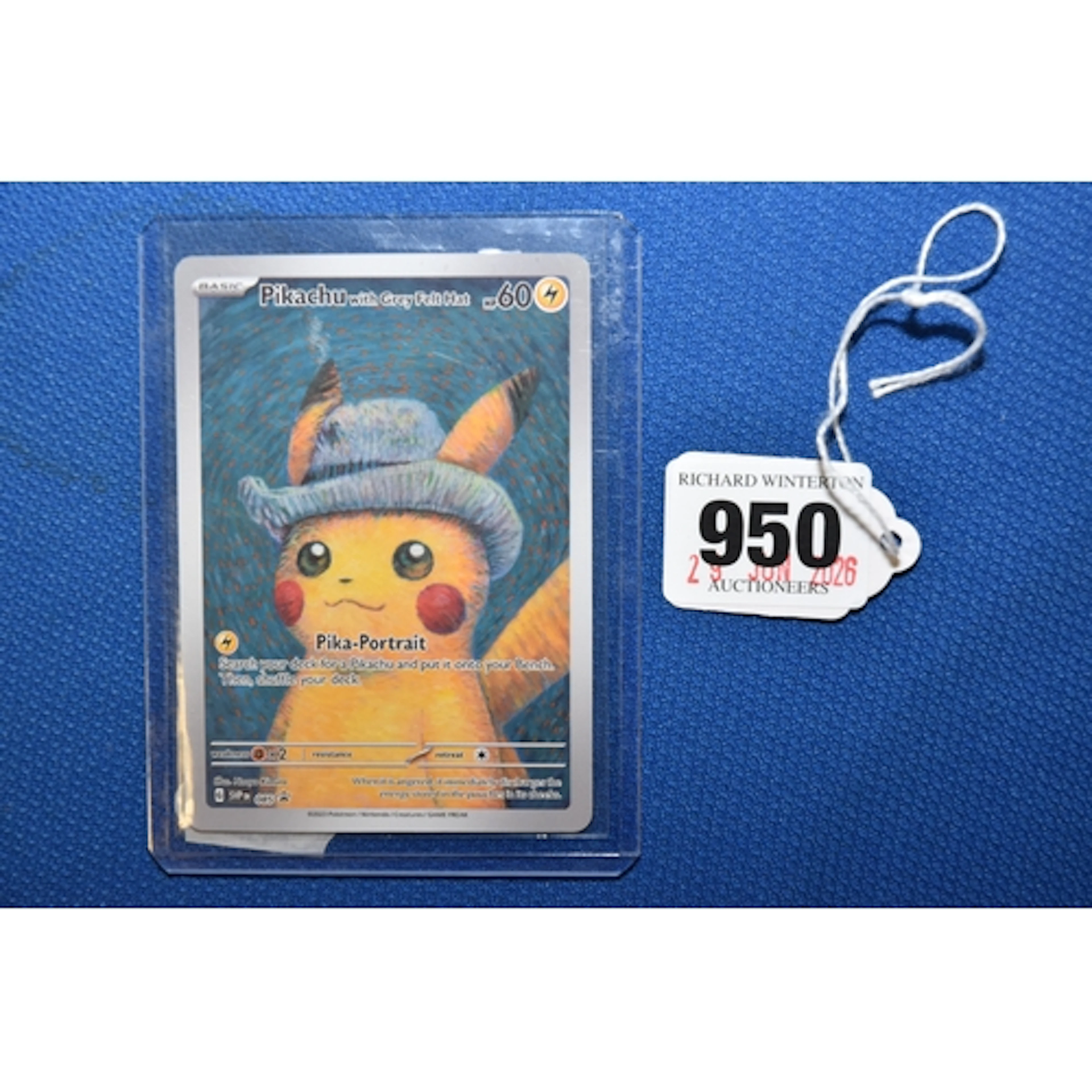PIKACHU WITH GREY FELT HAT POKEMON CARD, promo card distribu...