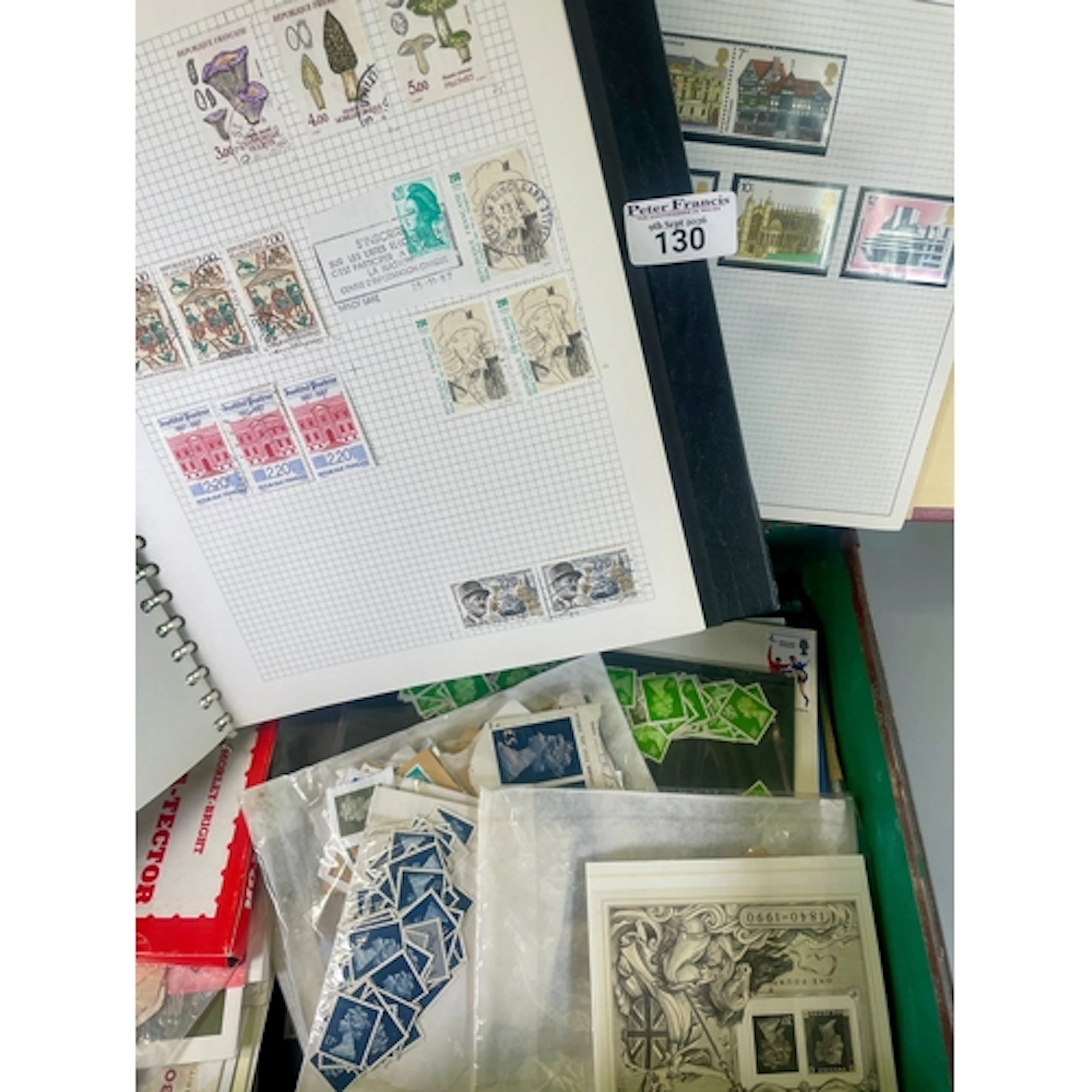 Brown case with All World collection of stamps in albums, st...