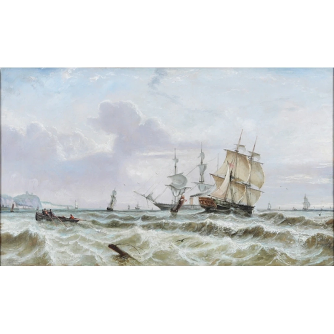 John Callow (1822-1878) 'The Channel off Dover' signed lowe...