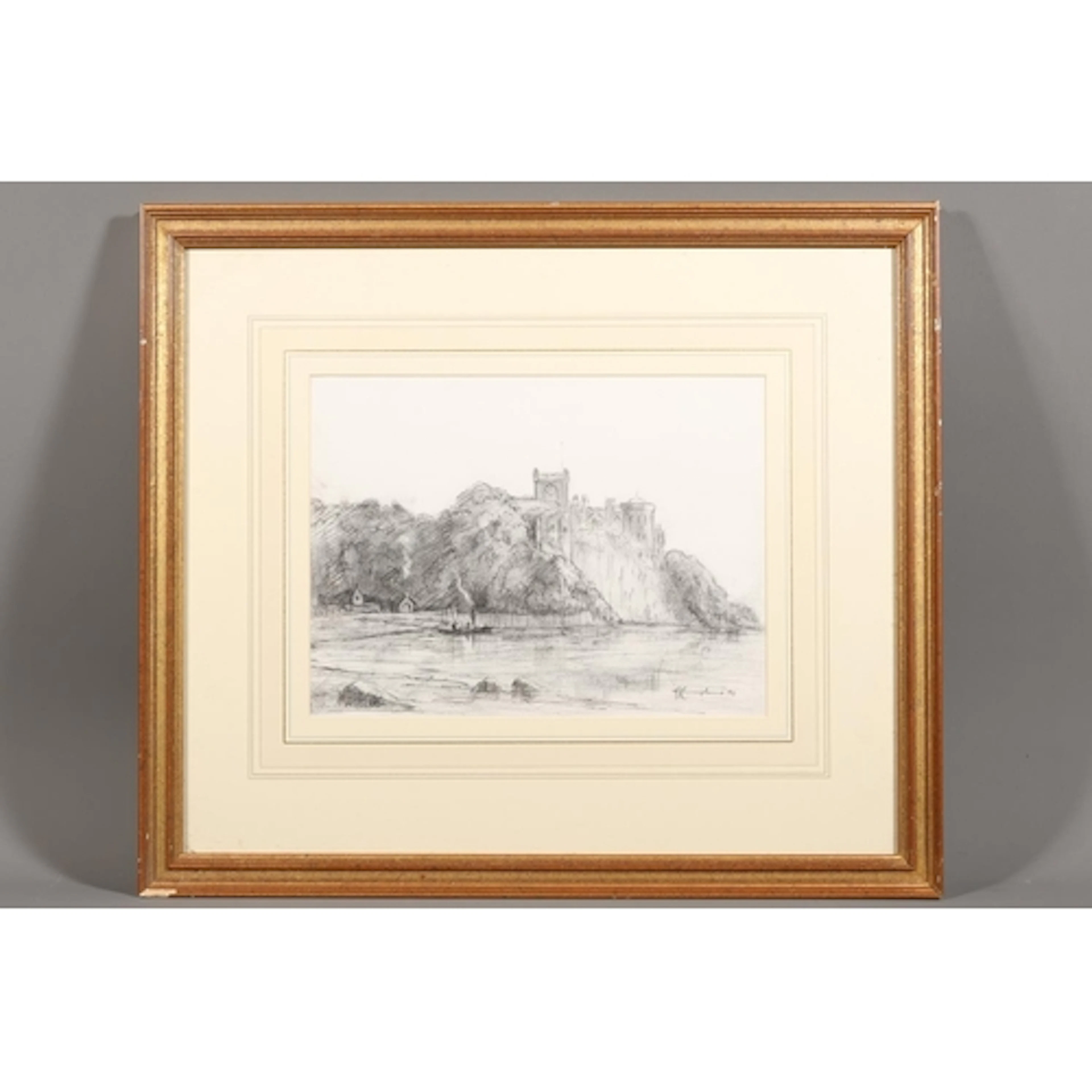 H CUNNINGHAME, Culzean Castle, pencil drawing, signed and da...