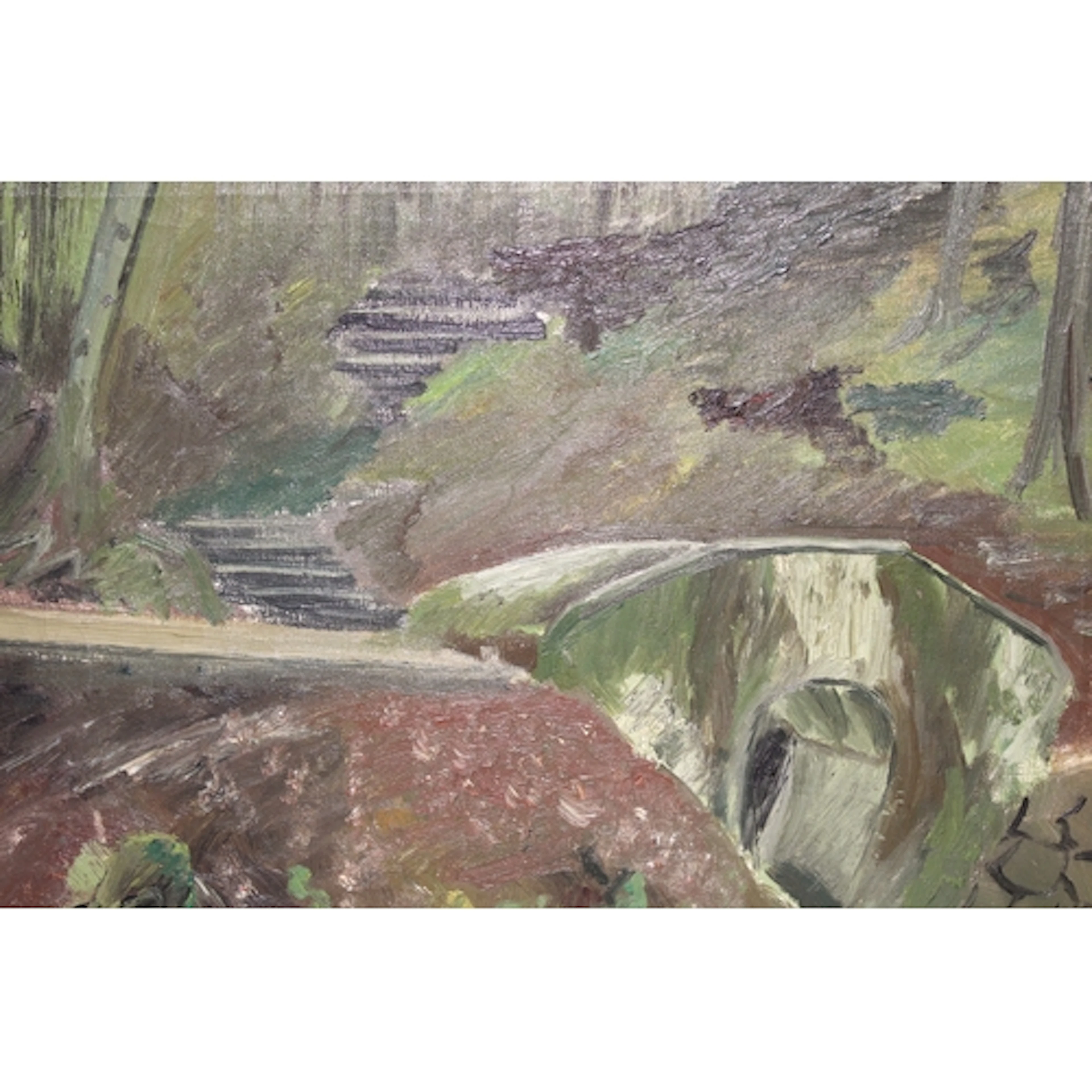 Bloomsbury Group style, oil on canvas, landscape with steps ...