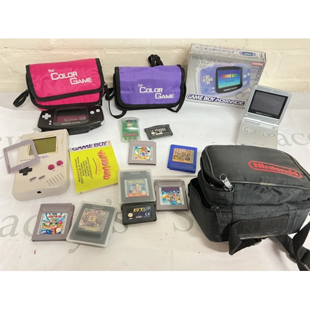 A Collection Of 4 Nintendo Game Boys Including A Boxed Advan...