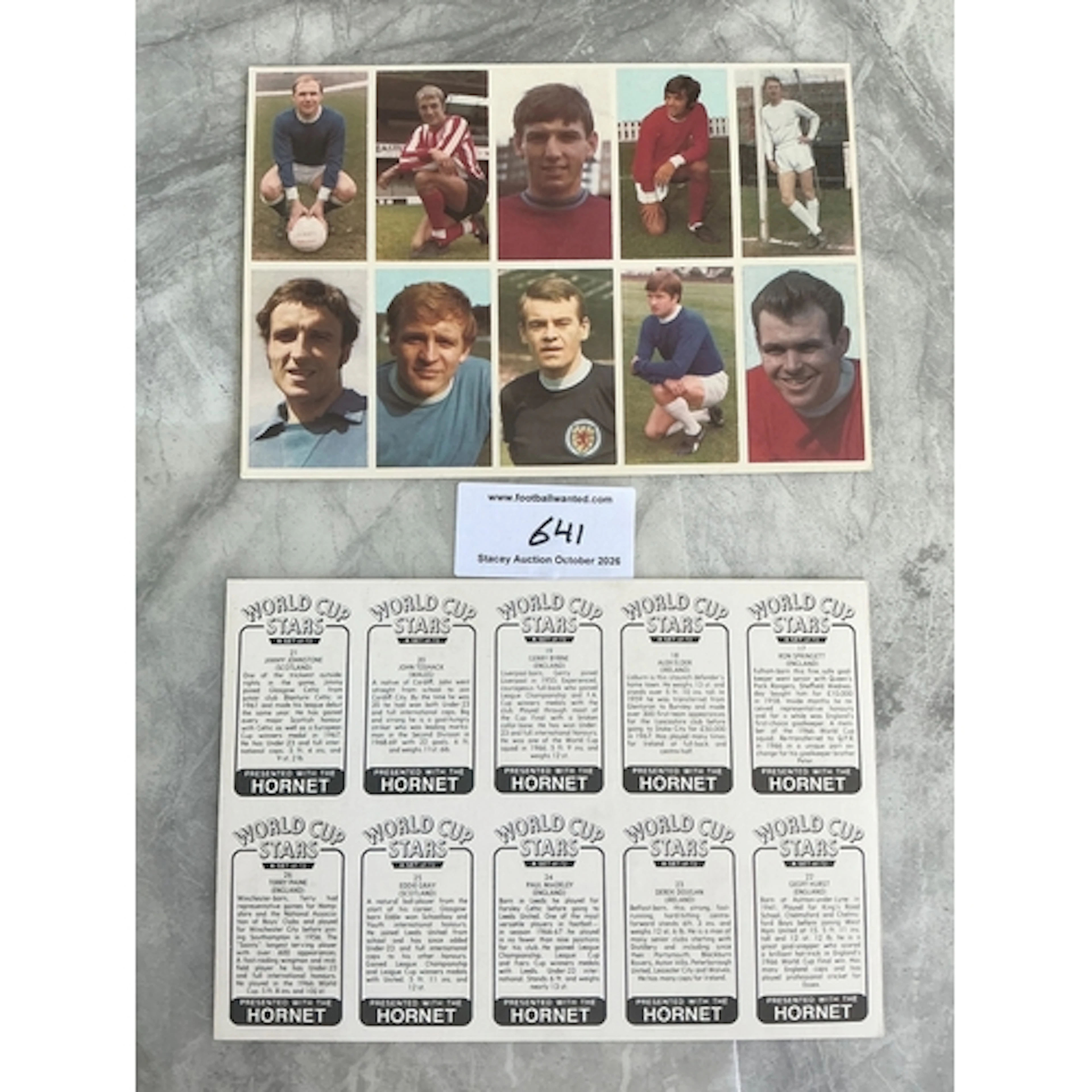 Uncut Complete Hornet 1970 World Cup Stars: All 72 cards fro...