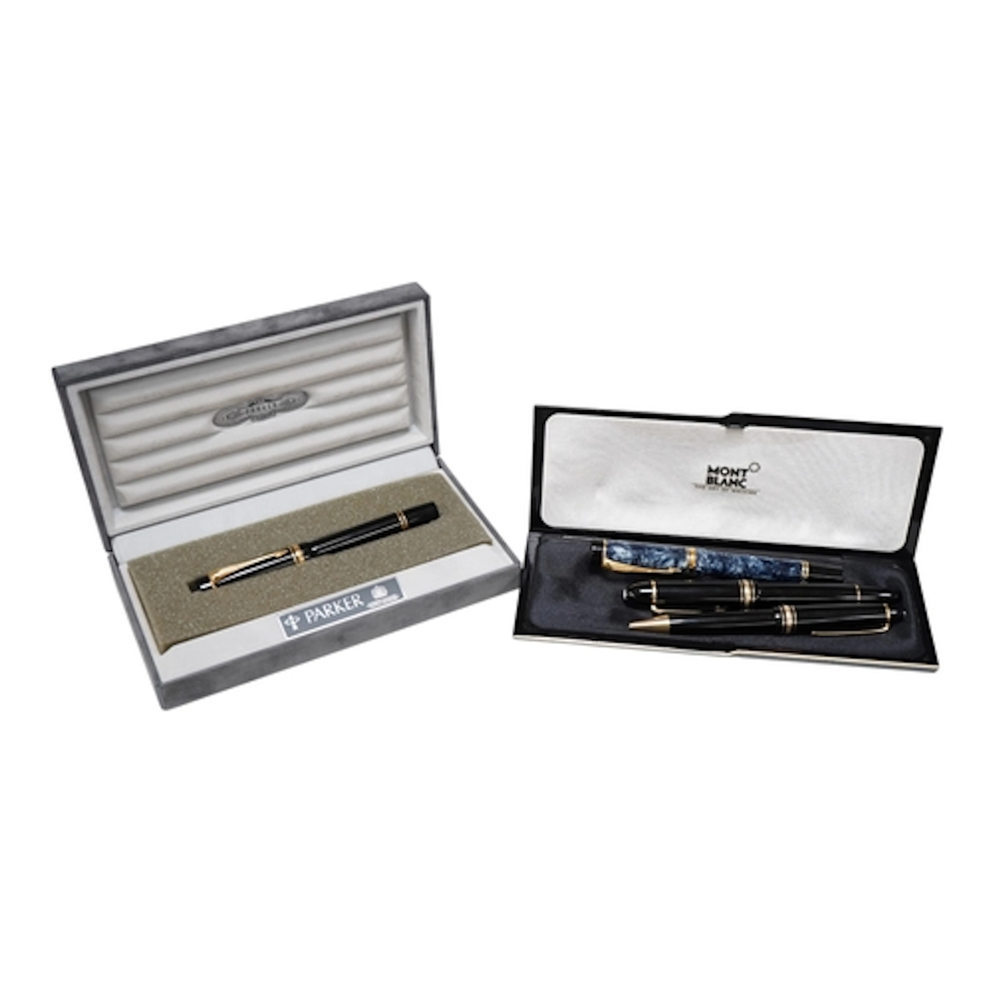 A pair of Parker Duofold Centenial fountain pens along with ...