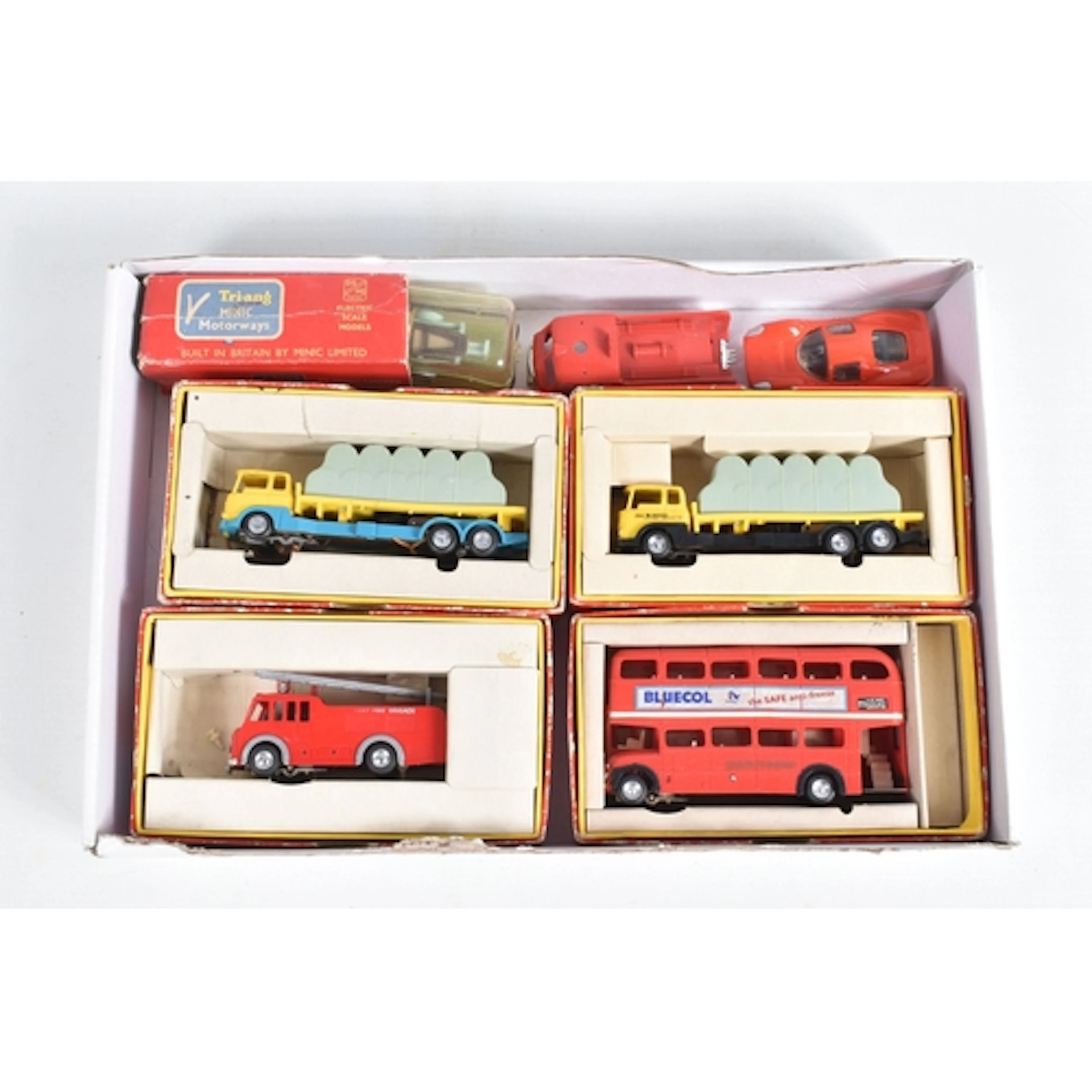 FIVE BOXED TRI-ANG MINIC MOTORWAYS VEHICLES, 2 x Bedford TK ...