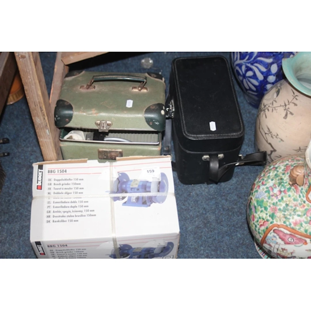Bench grinder, projector and camera lenses