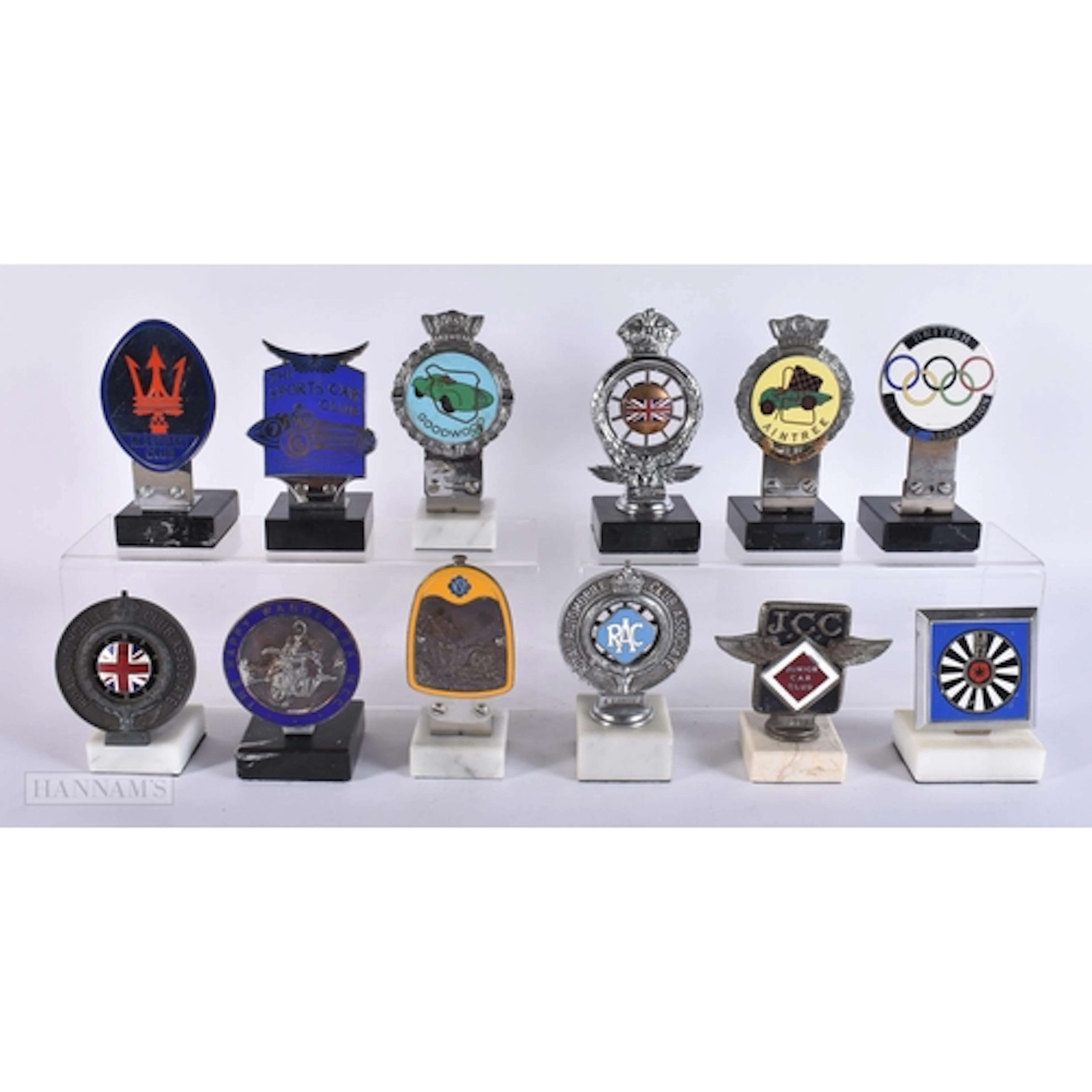 A COLLECTION OF TWELVE VINTAGE CAR CLUB BADGES including Bri...