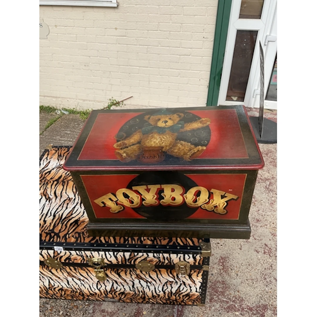 Painted kids toy box.