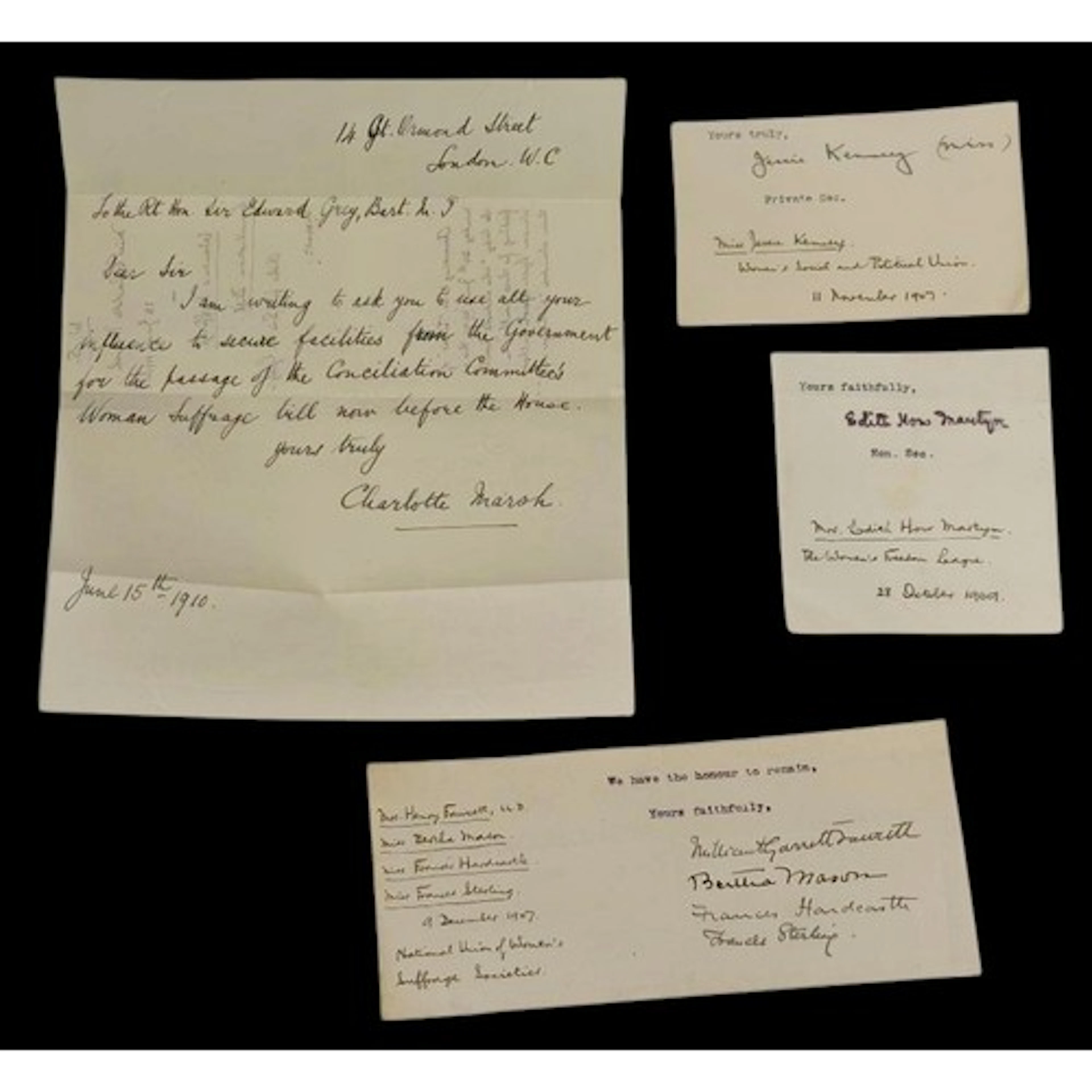 Suffragette movement interest:- Marsh, Charlotte (1887-1961)...