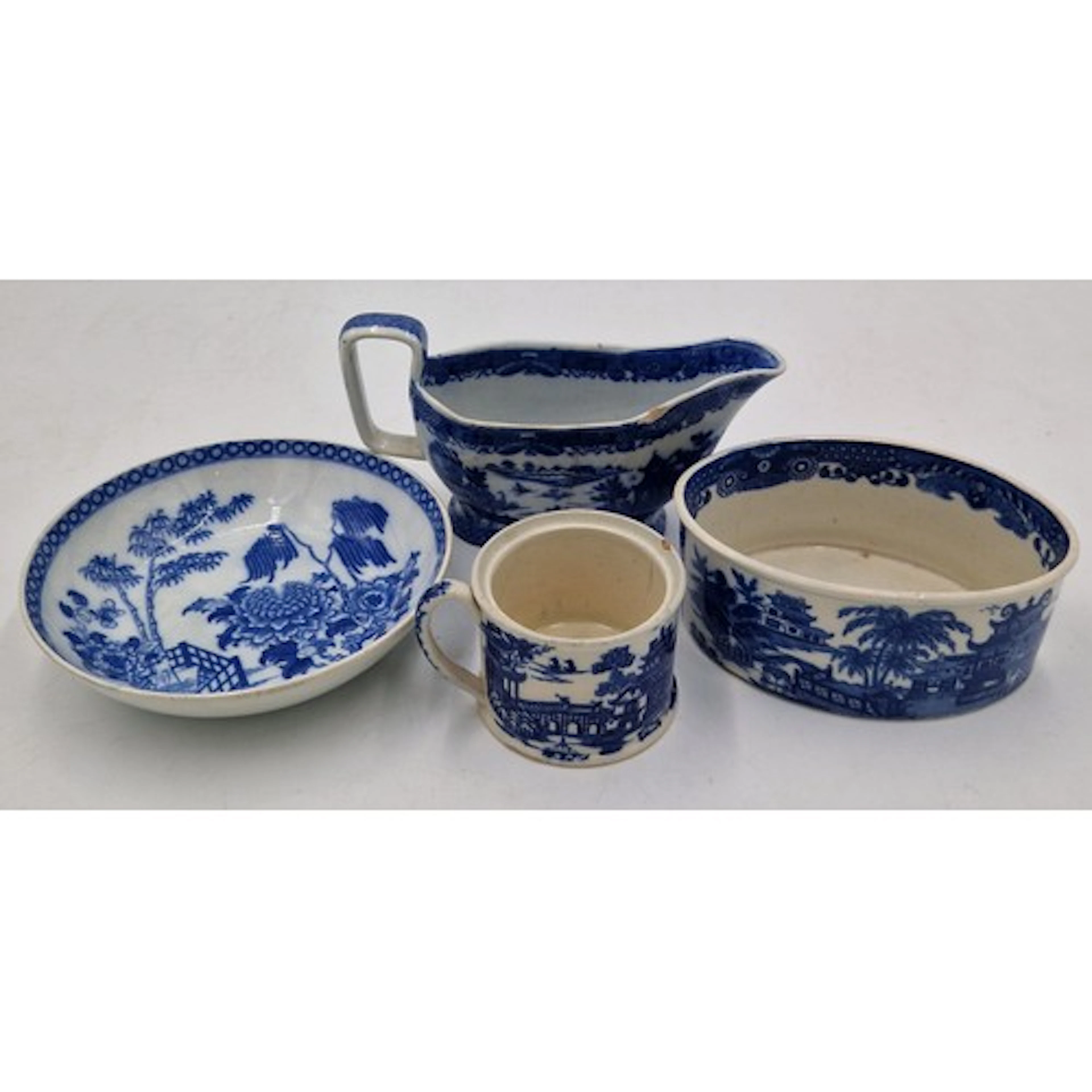 A group of early 19th century blue and white transfer printe...