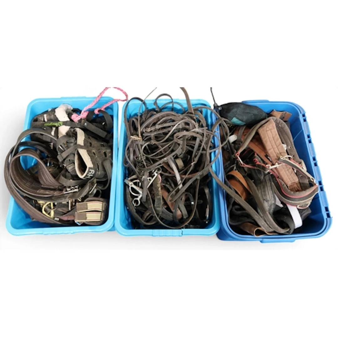 A large quantity of horse tack, including bits, bridles, sti...
