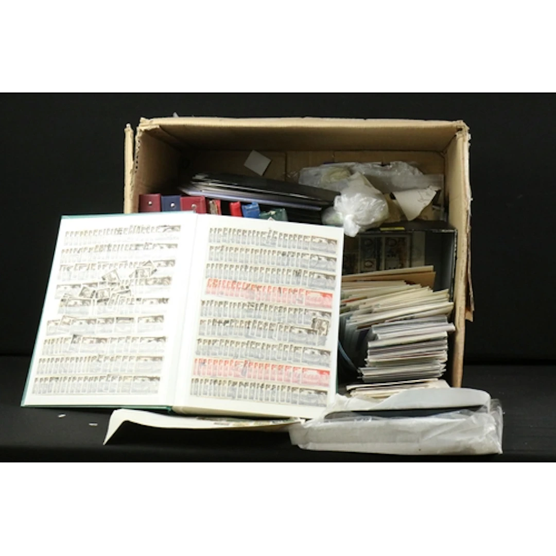 Large collection of stamps to include twelve albums containi...