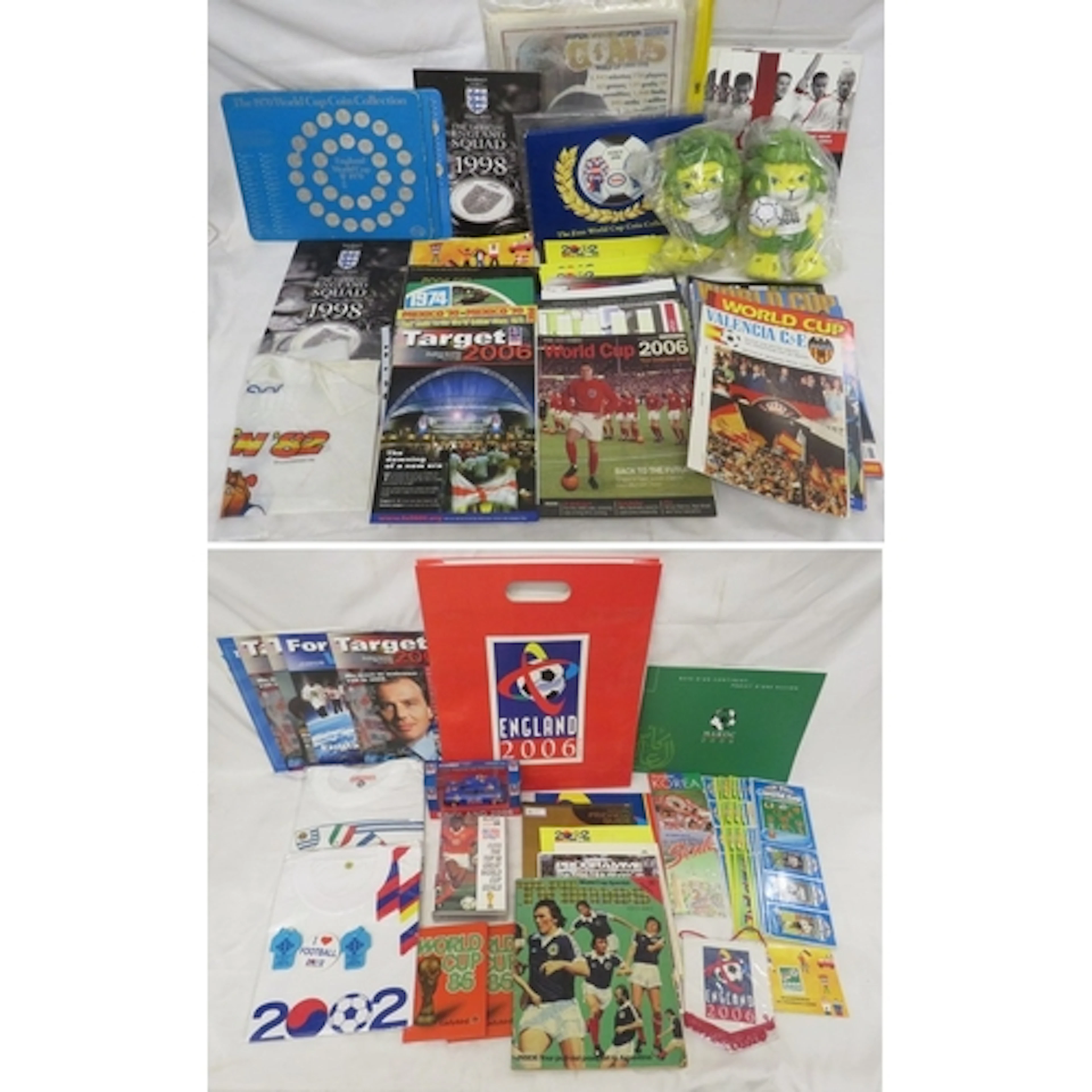 World Cup Memorabilia incl. England 2006 toy car, South Afri...