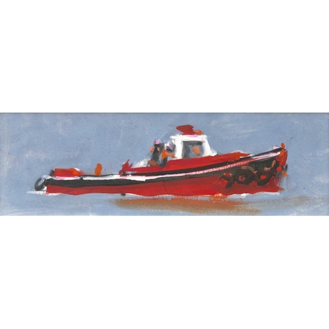 § John MILLER (1931-2002) River Thames Fire Launch Gouache, ...