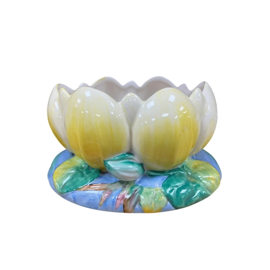 A Clarice Cliff, Newport Pottery lotus bowl, 23cm wide...
