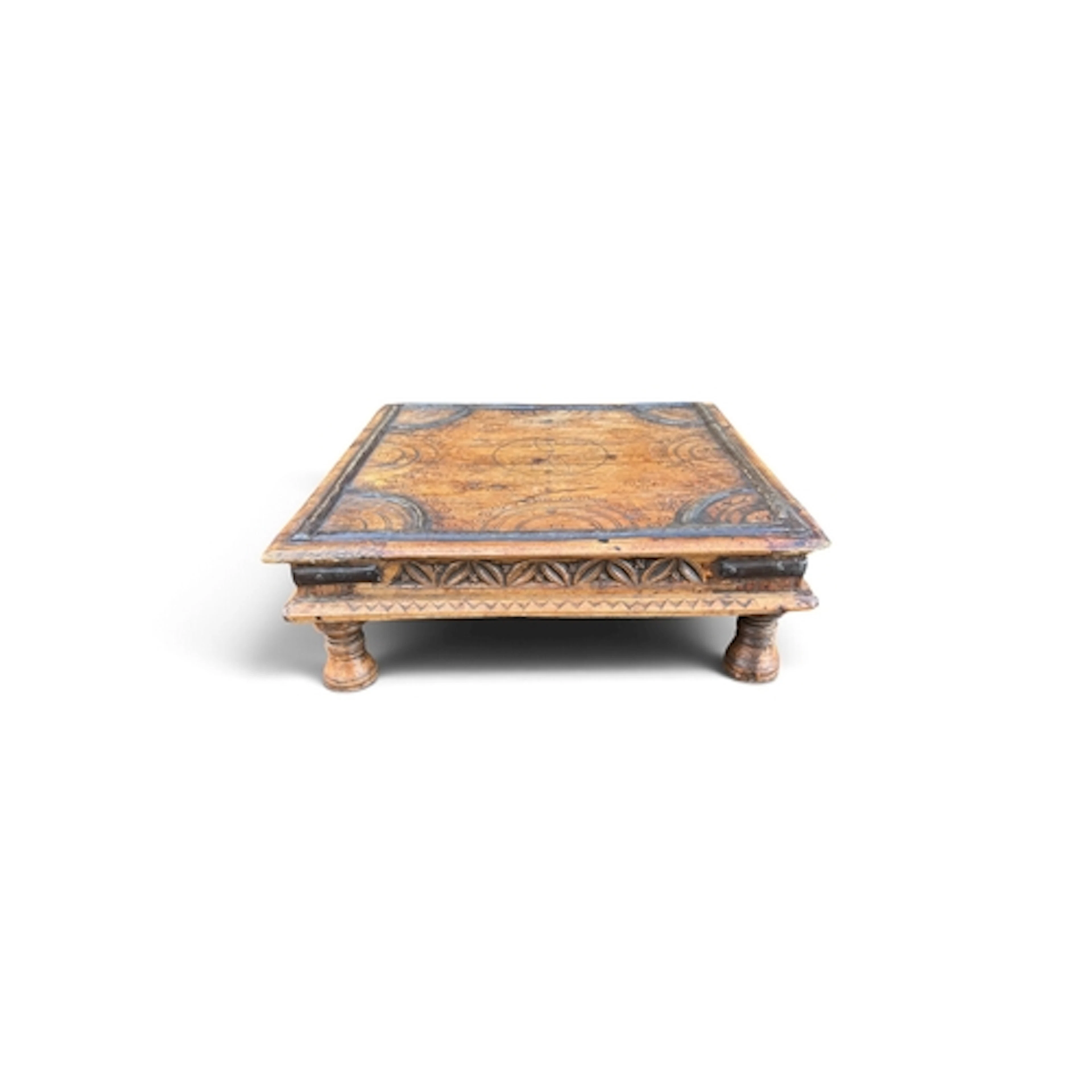 A LATE 19TH CENTURY INDIAN HARDWOOD LOW TABLE 62.5cm x 62.5c...