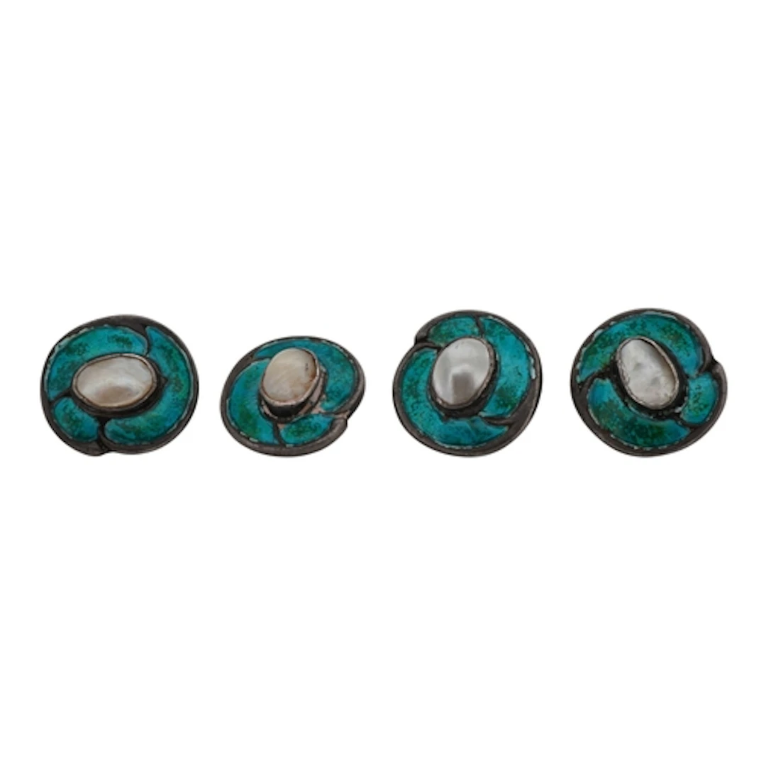 A set of four Edwardian Art Nouveau Liberty and Co silver, e...