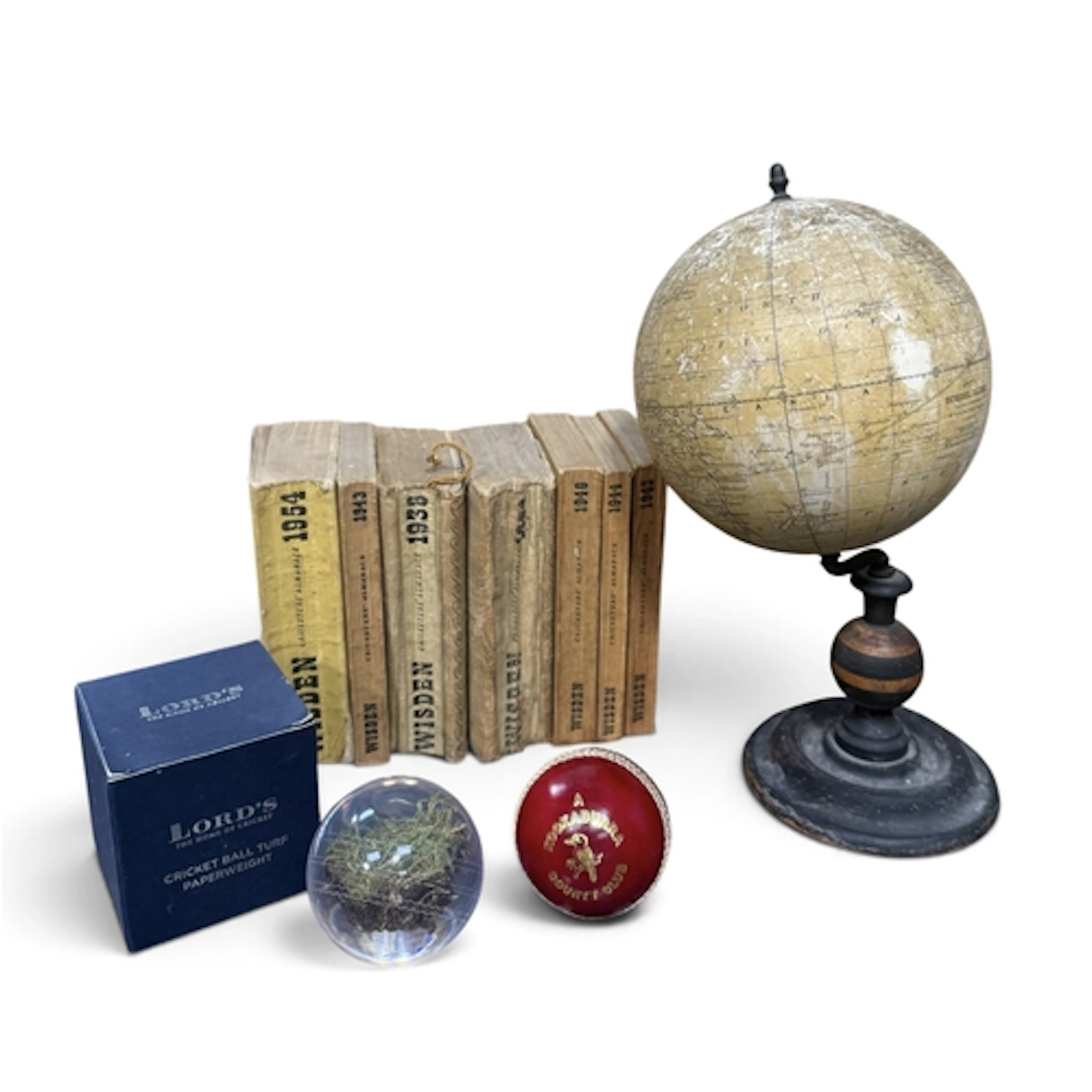 BACON'S SCHOOL GLOBE, LATE 19TH CENTURY, LORD'S CRICKET GROU...