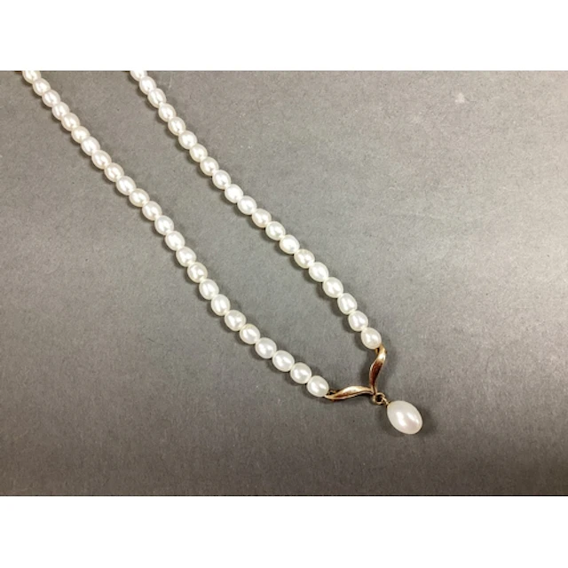 A Single Strand Pearl Bead Necklace, of uniform design, susp...
