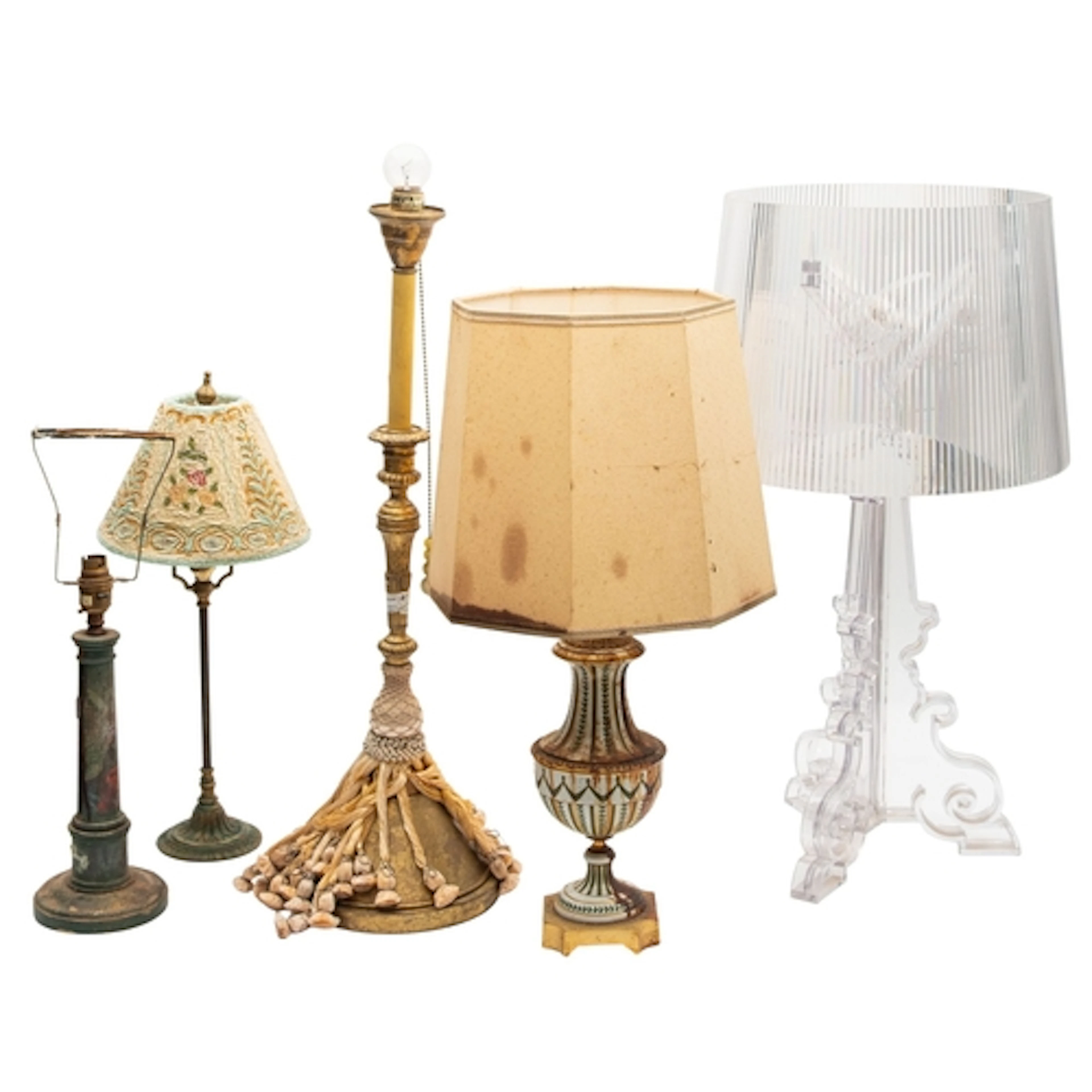 A group of five various table lamps; including a 'Bourgie' c...