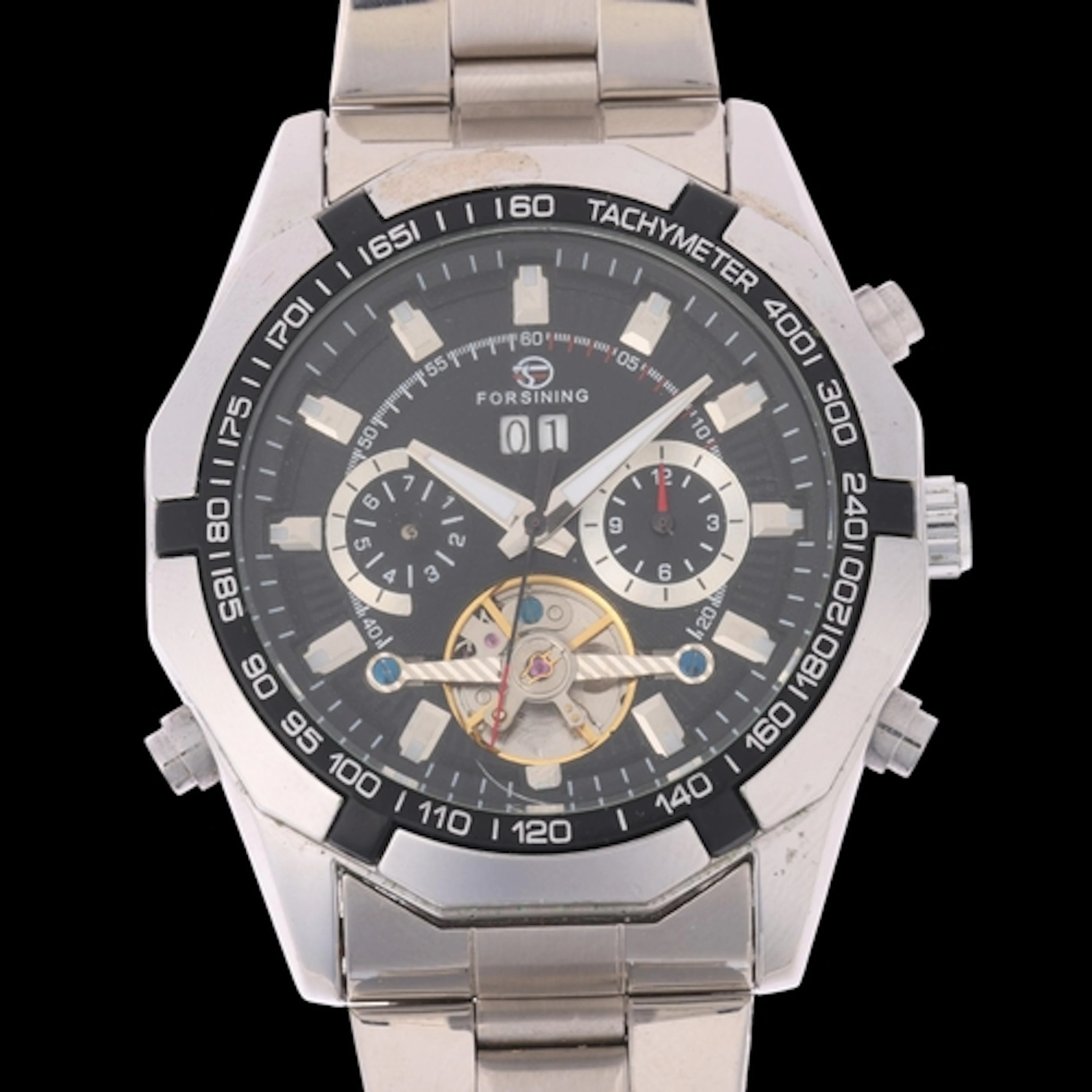 FORSINING - a stainless steel automatic calendar bracelet wa...
