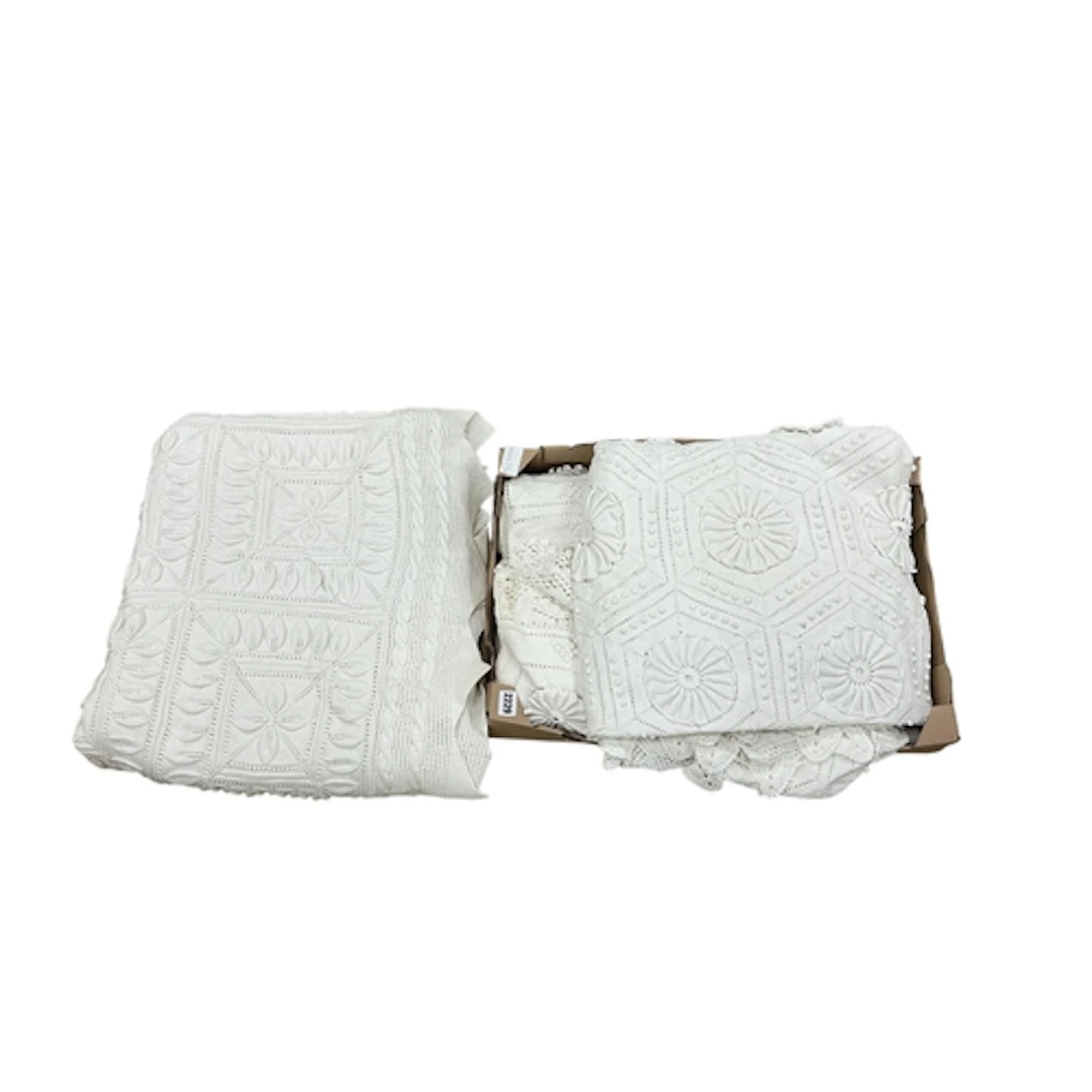 Three vintage French Crochet bedcovers