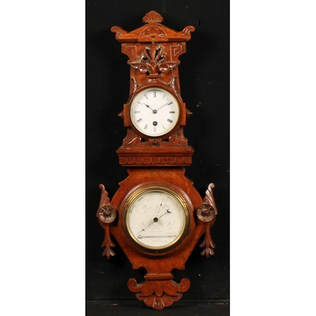 A Victorian Aesthetic Movement oak wall hanging combination ...