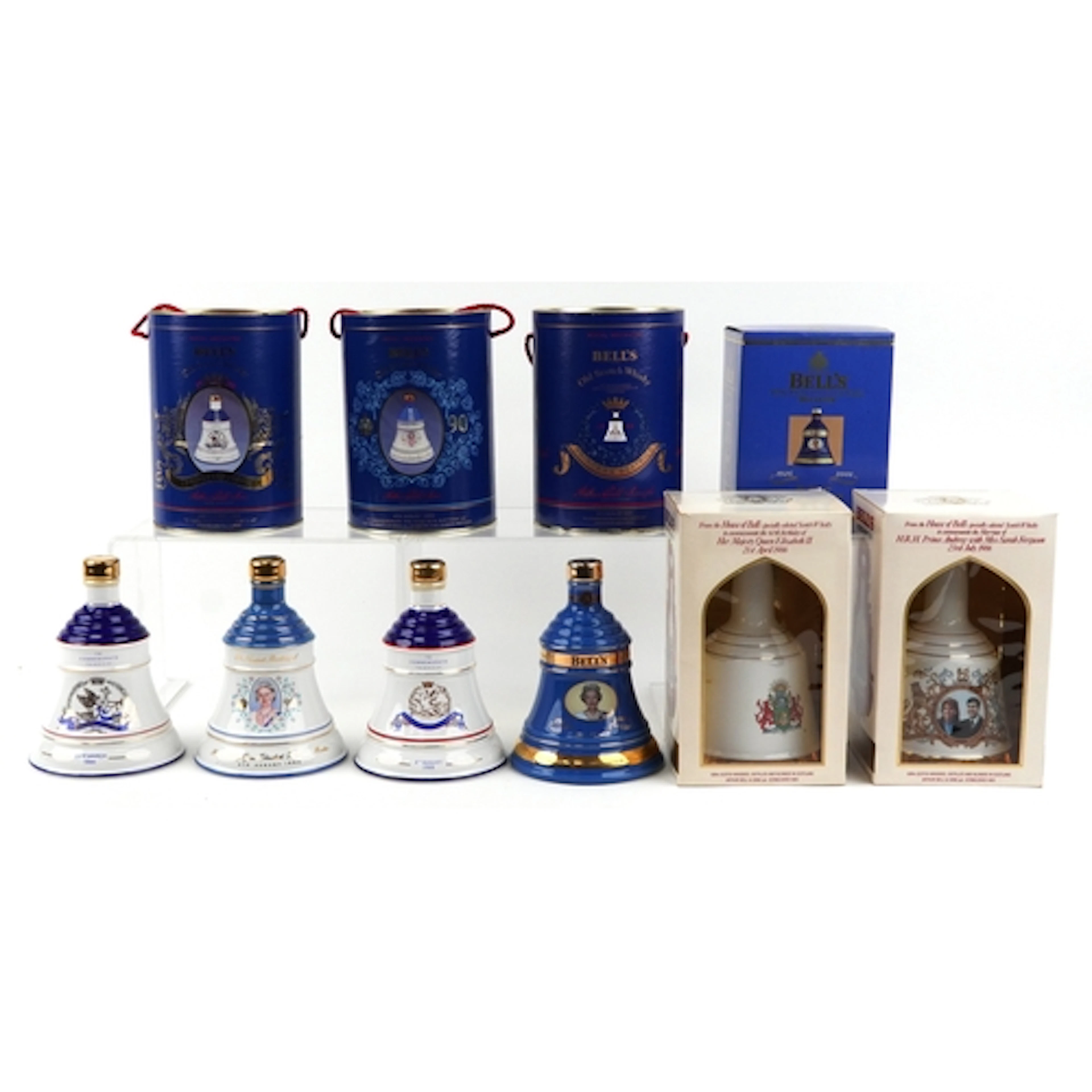 Six Bell's Royal interest whisky decanters including 23rd Ma...