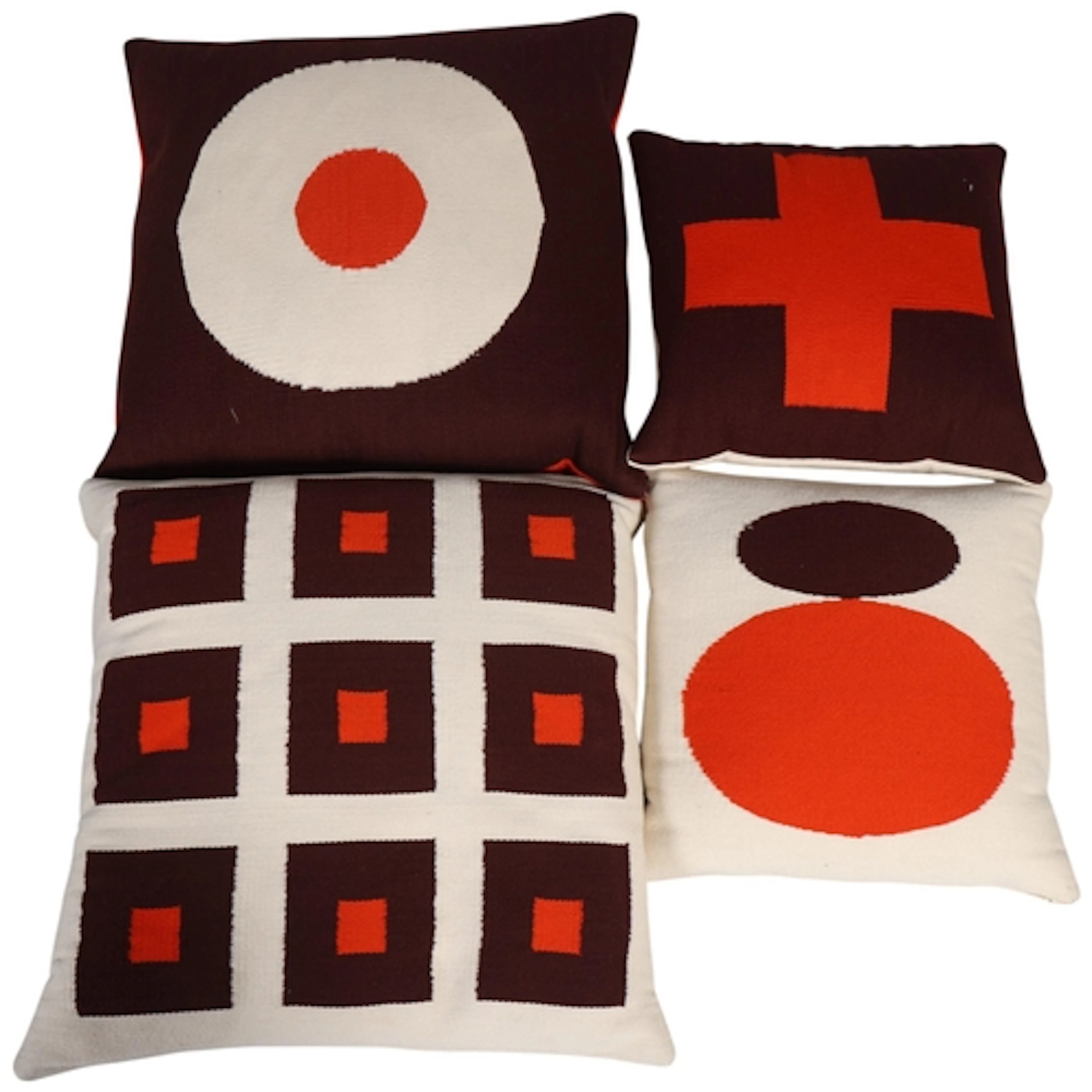 Jonathan Adler, 4 hand woven merino wool cushions, with pop ...