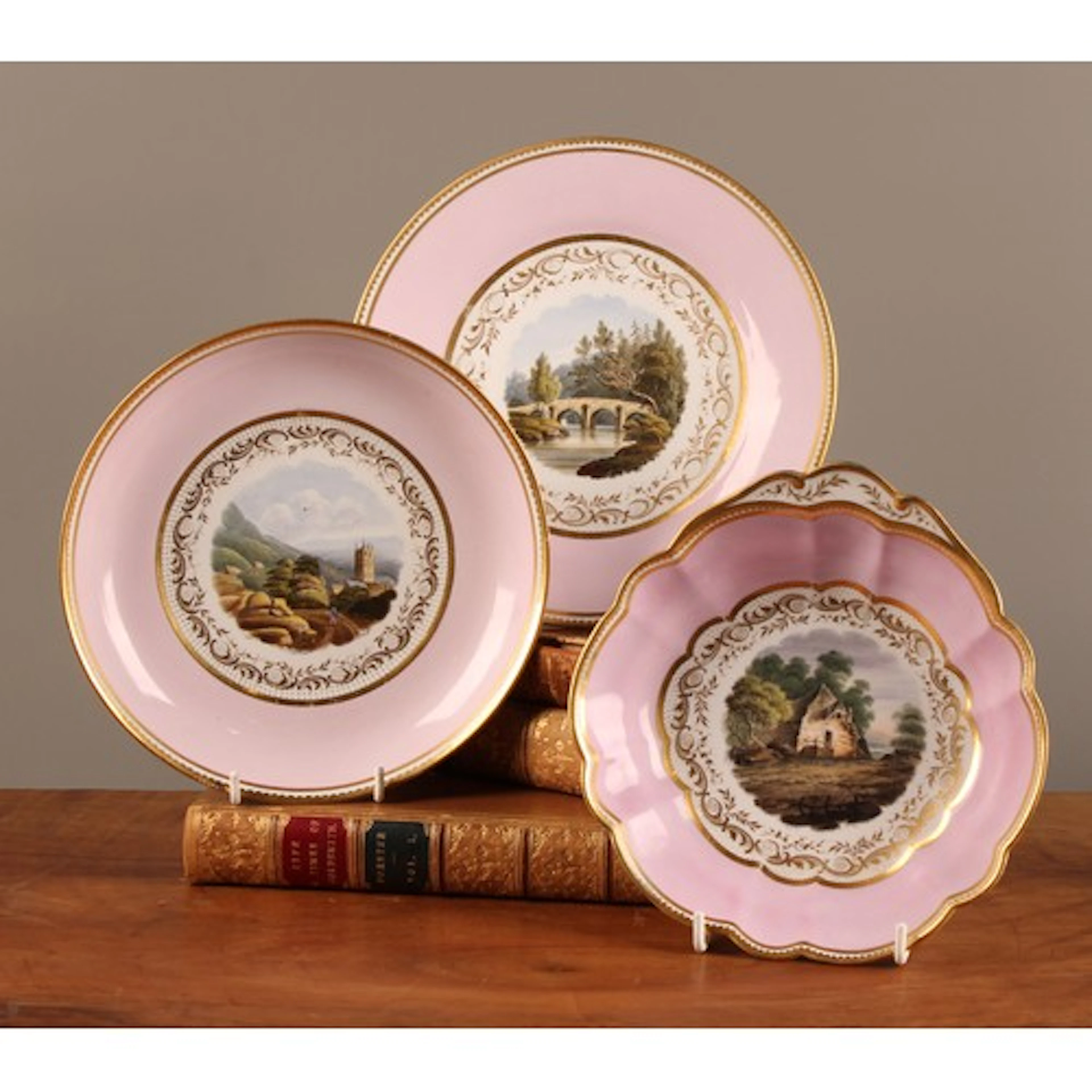 A Barr, Flight and Barr named view lobed dessert dish, A Cot...