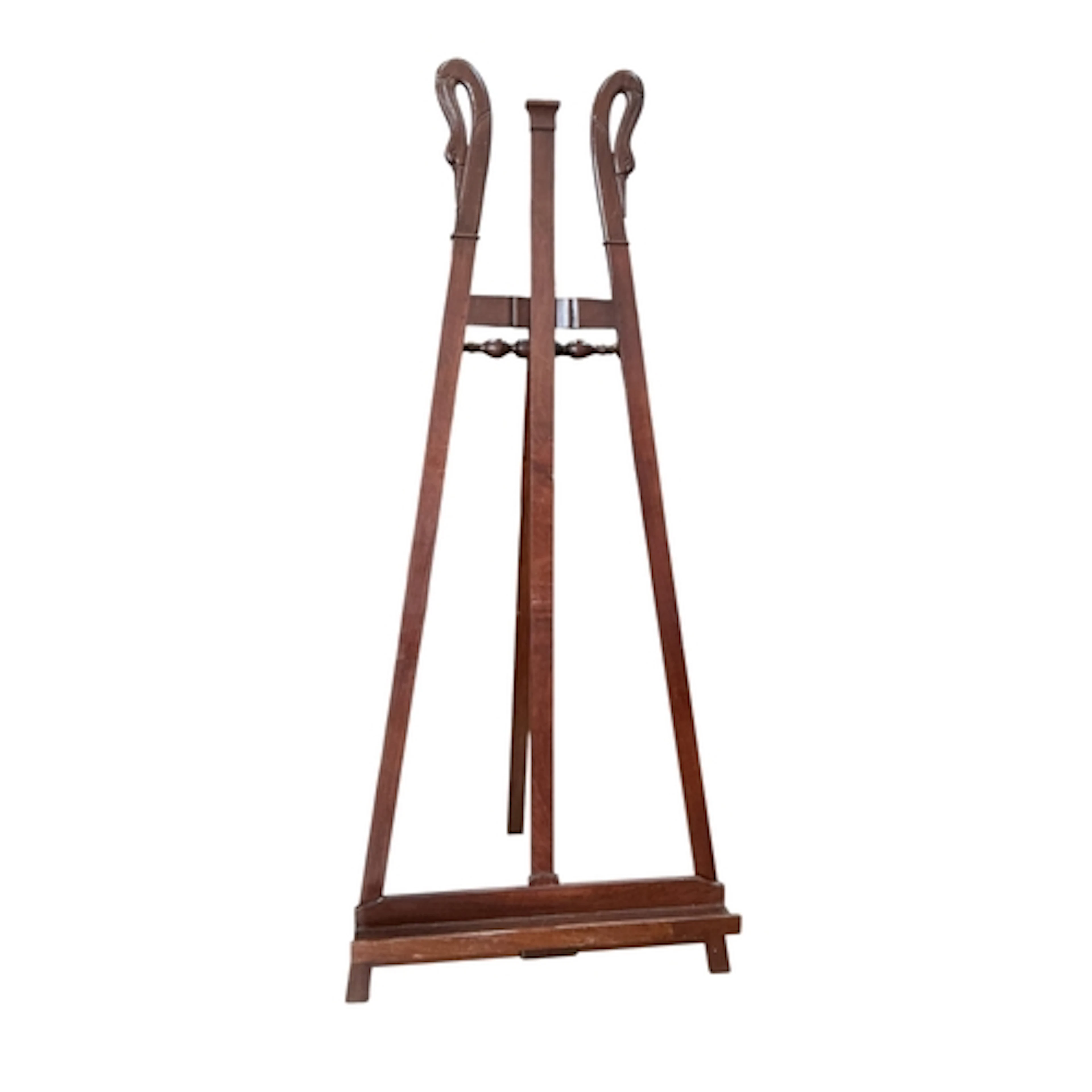 An Empire style artist's easel, width 75cm, height 180cm...
