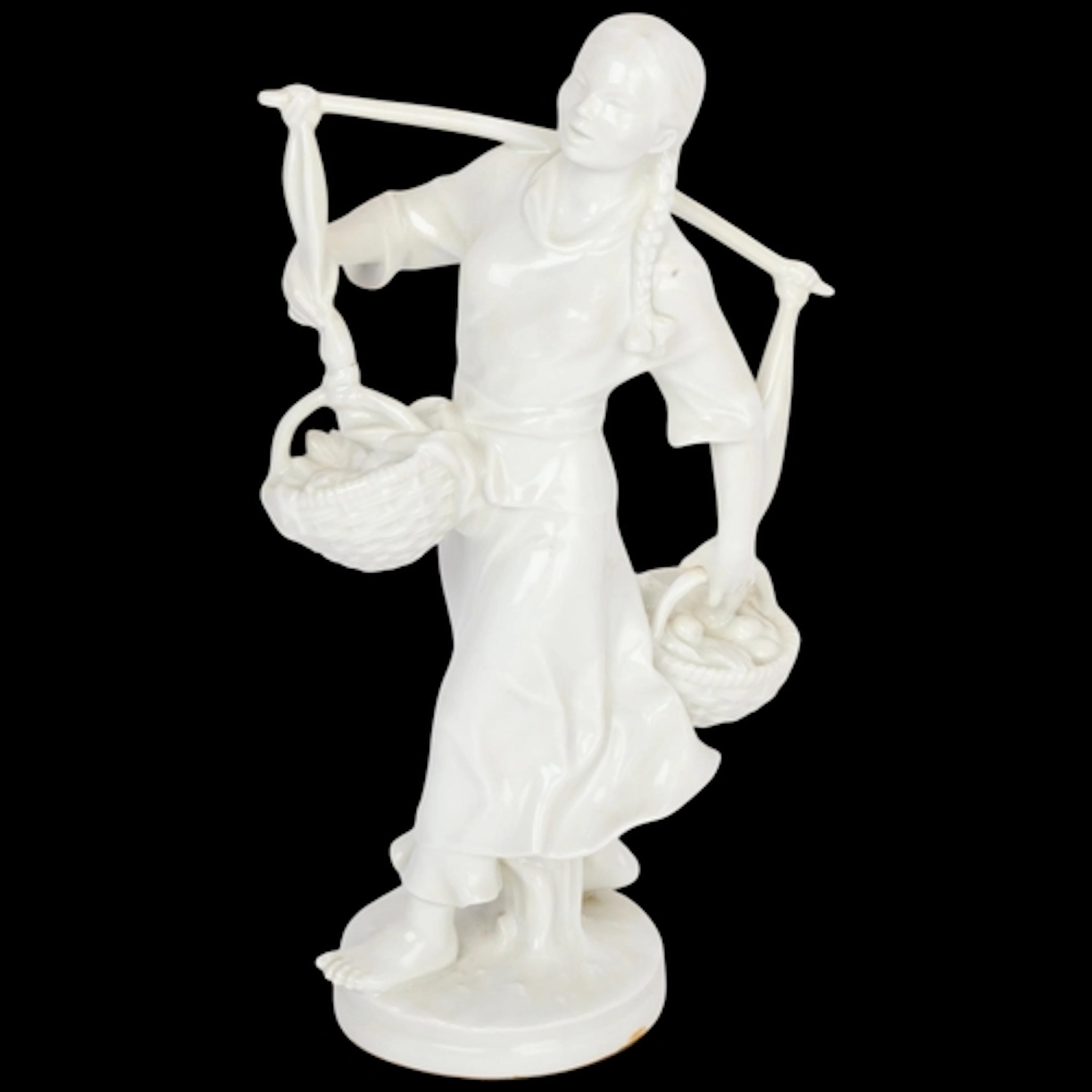 A Meissen white glaze porcelain figure, Korean woman, design...