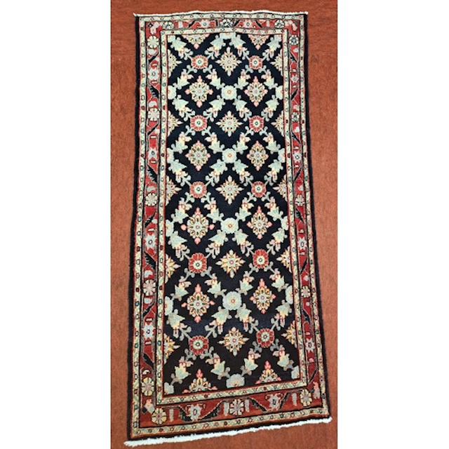 A deep Blue ground woven Persian village Rug with a bespoke ...
