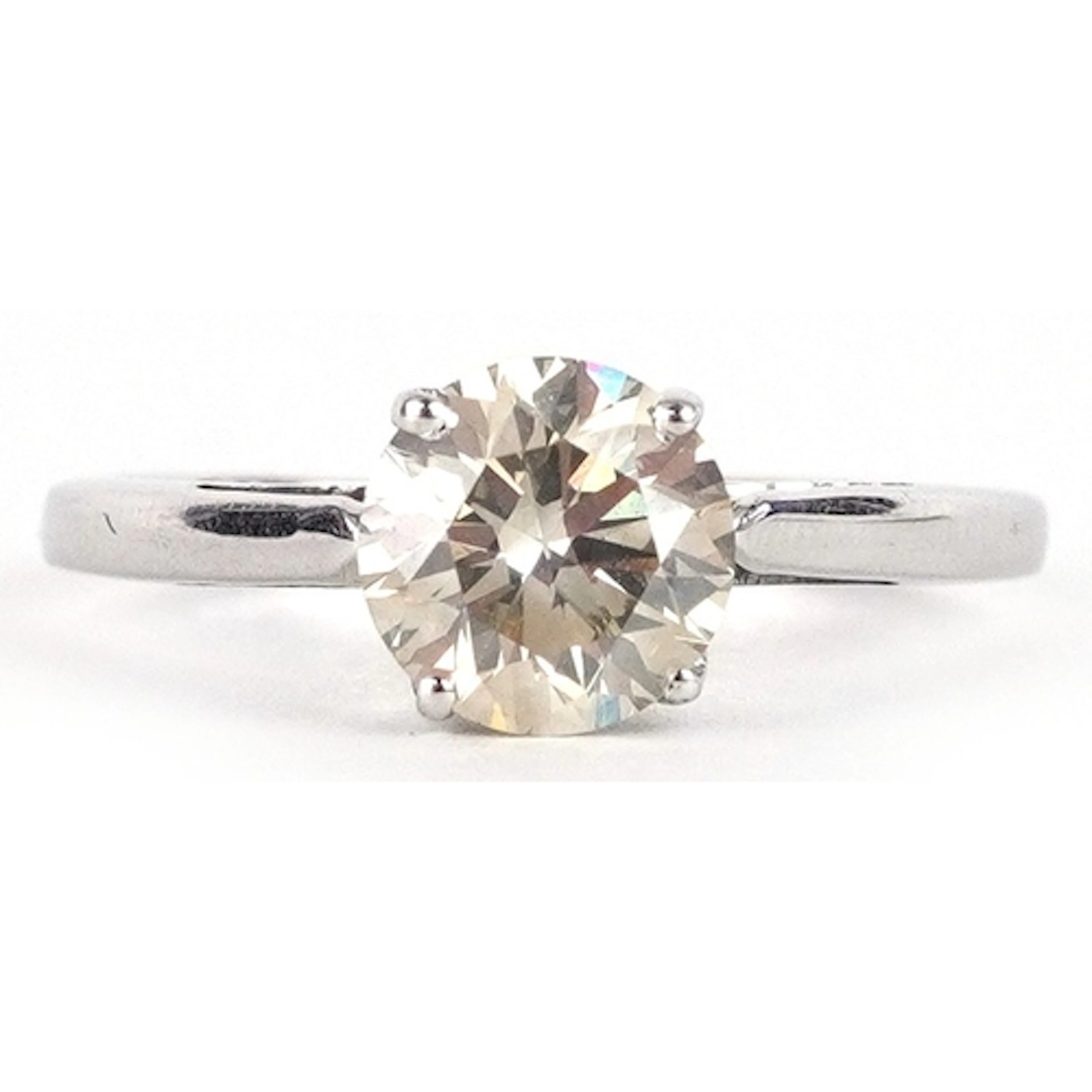 14ct white gold diamond solitaire ring with certificate, the...