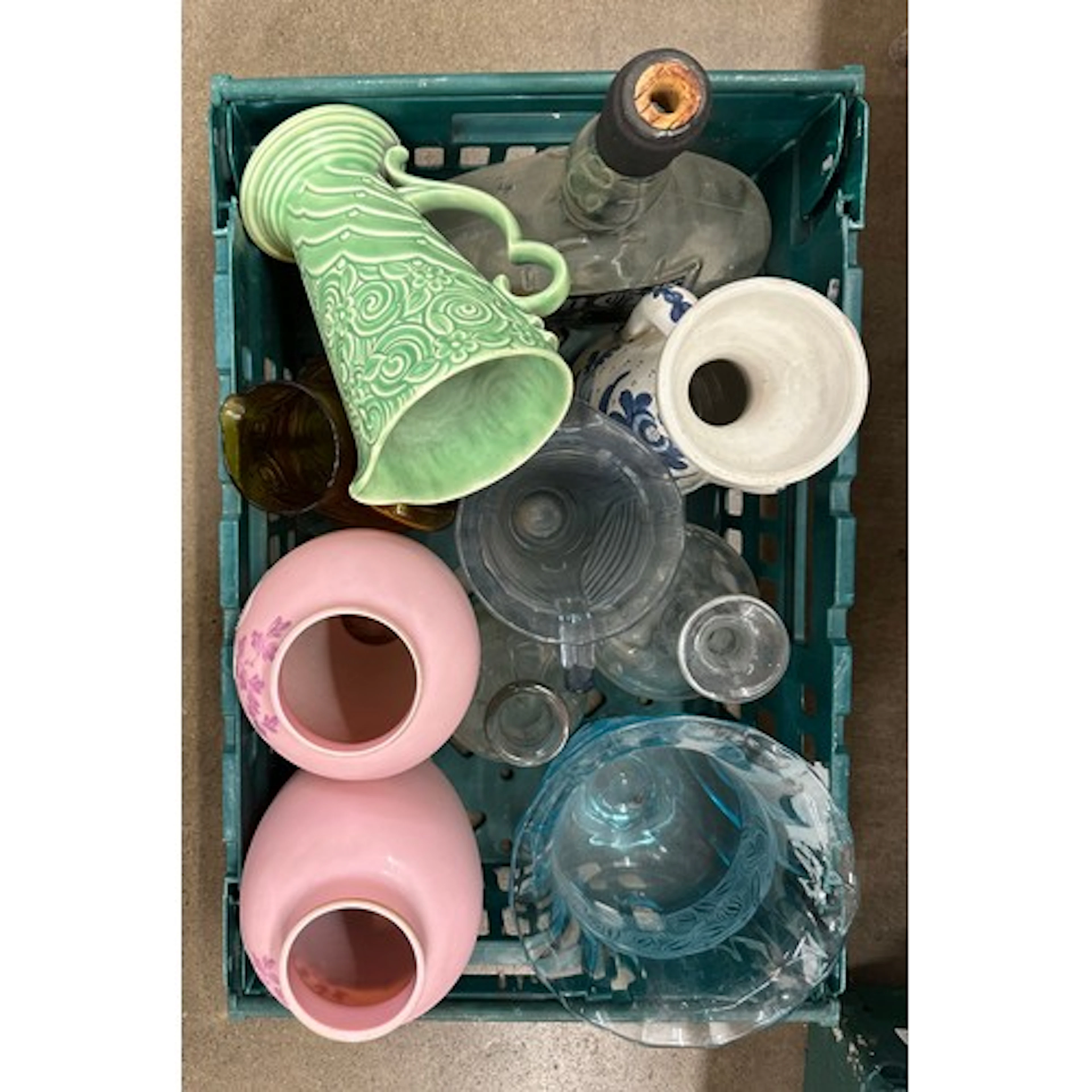 Collection of large vases to include a Wade ceramic pitcher,...