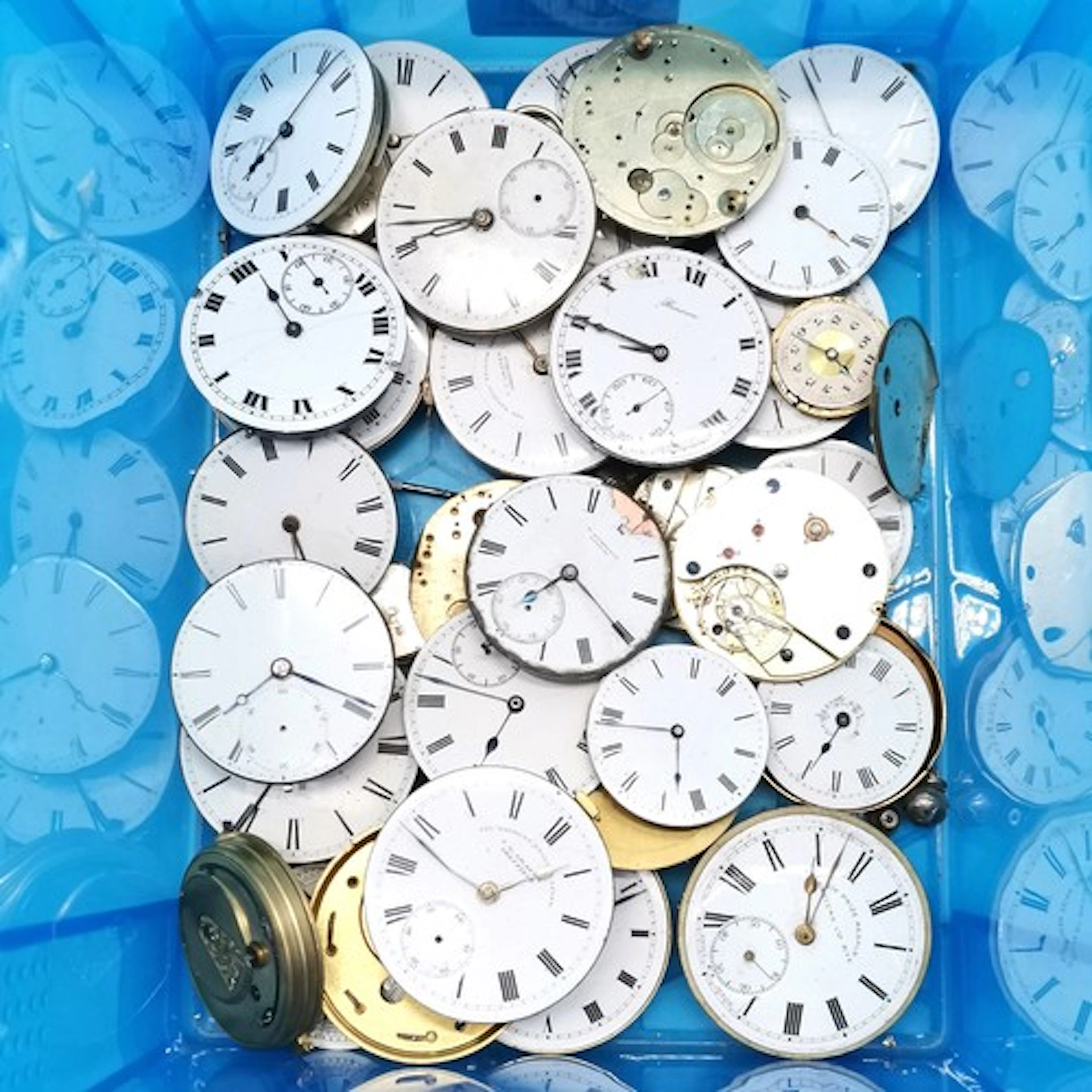 Qty of pocket watch movements inc Express english lever by J...