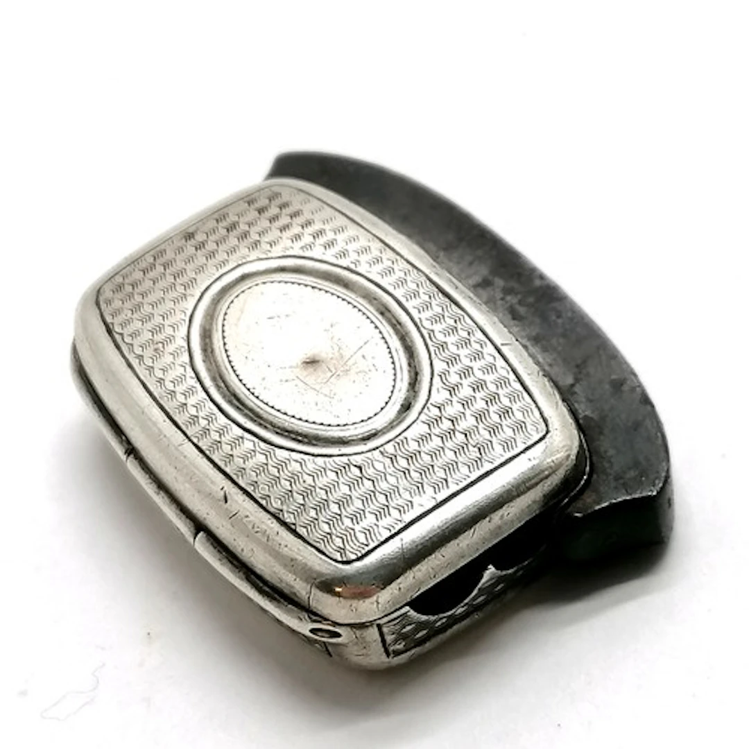 Continental French hallmarked silver striking flint pocket b...