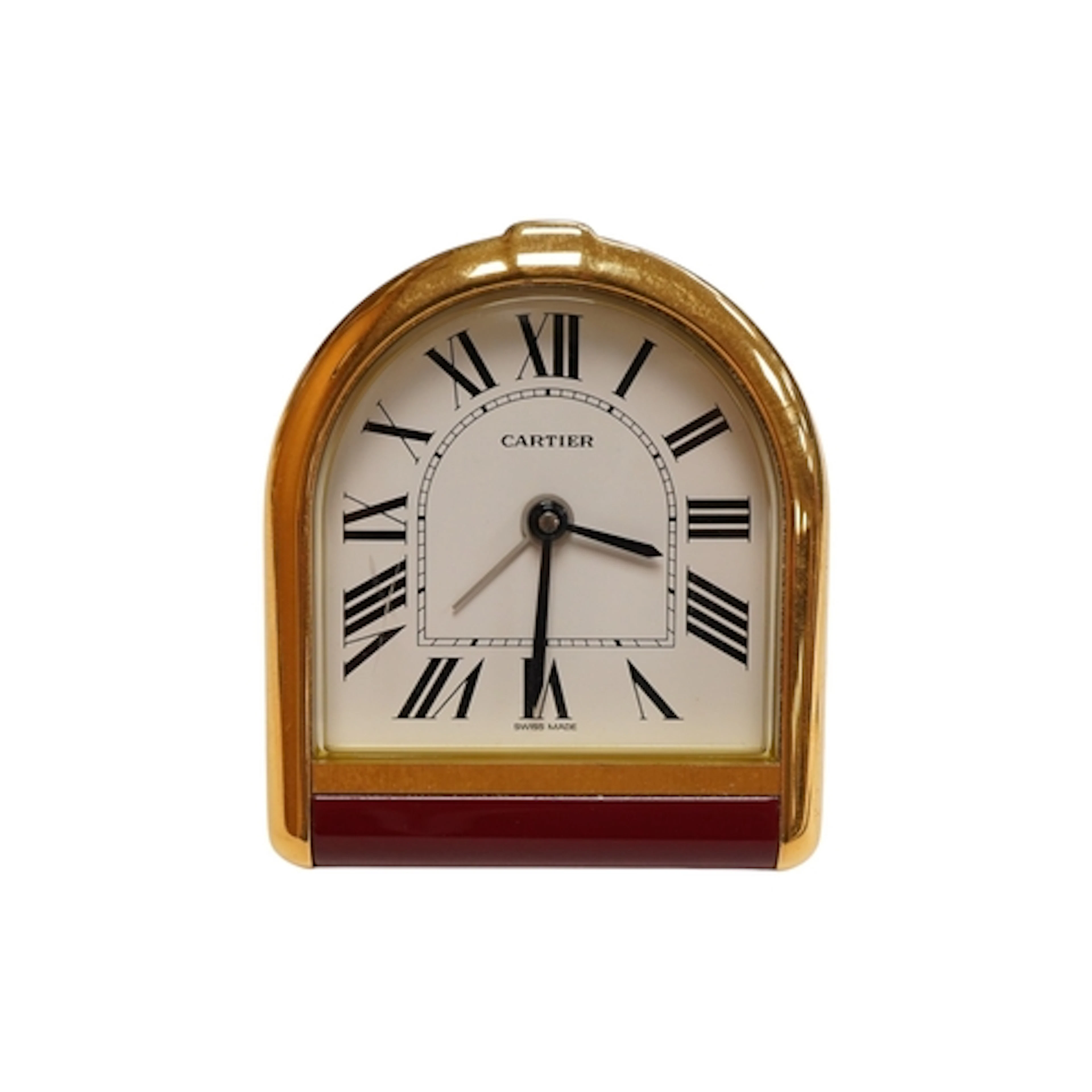 A Cartier Romane desk clock, 6602, 9cm high