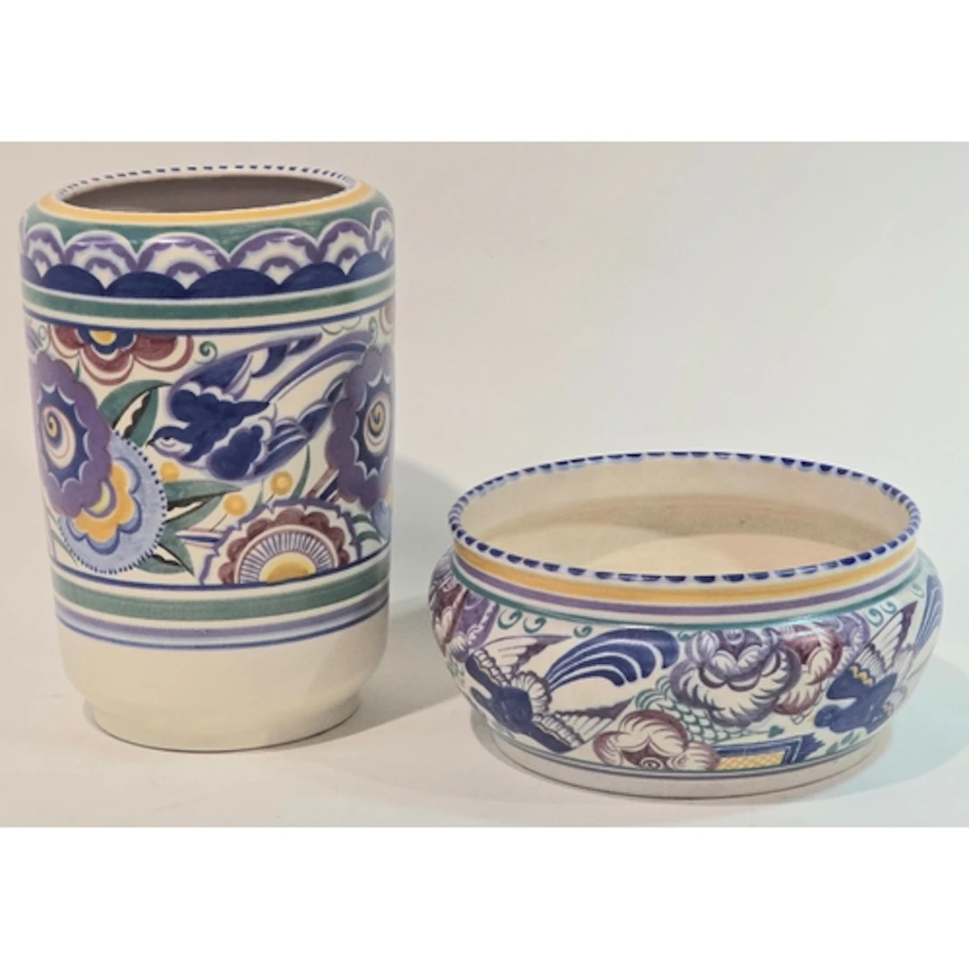Poole Pottery shpae 858 HE pattern vase decoarted by Eileen ...