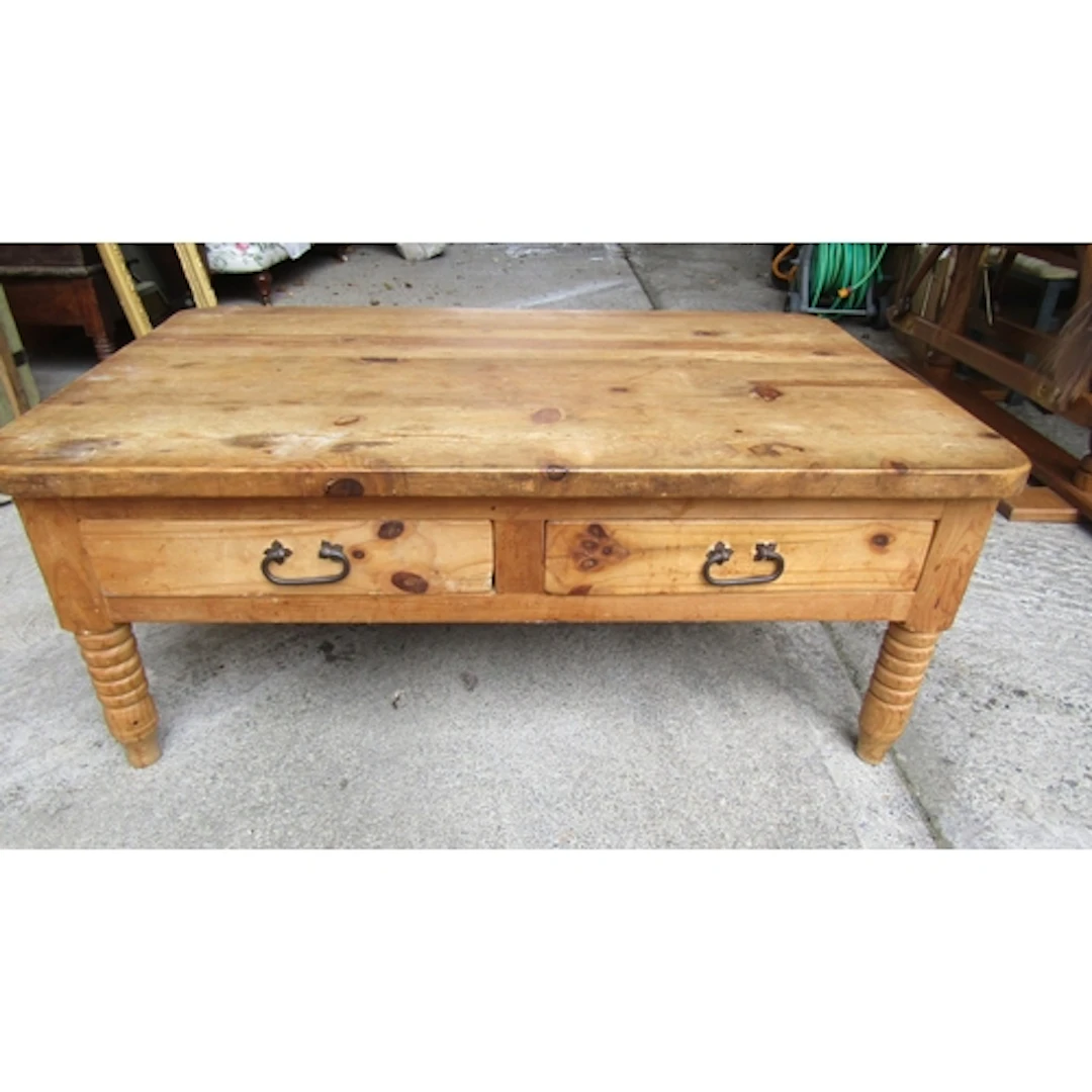 Pine Rectangular Form Coffee Table Approximately 46 Inches W...