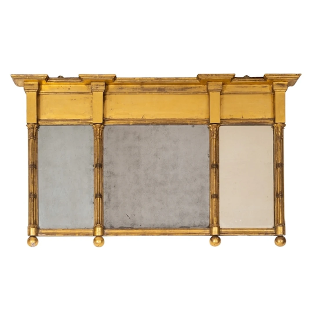 A Regency giltwood framed overmantel mirror, early 19th cent...